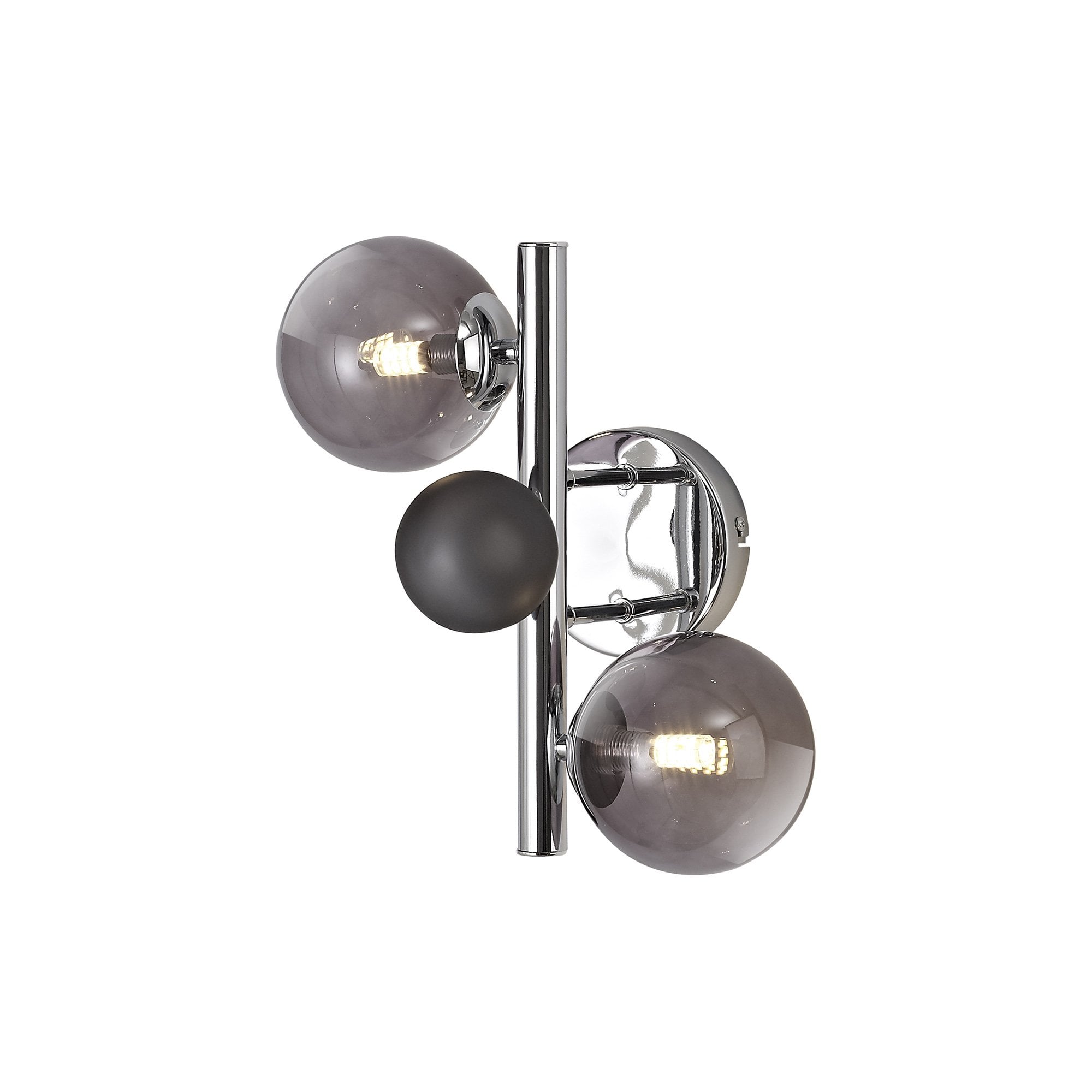 Wall Lamp, 2 x G9, Polished Chrome/Smoked Glass