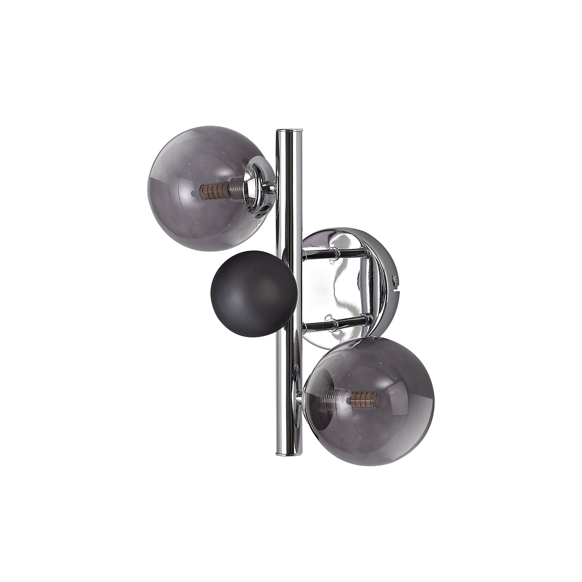 Wall Lamp, 2 x G9, Polished Chrome/Smoked Glass