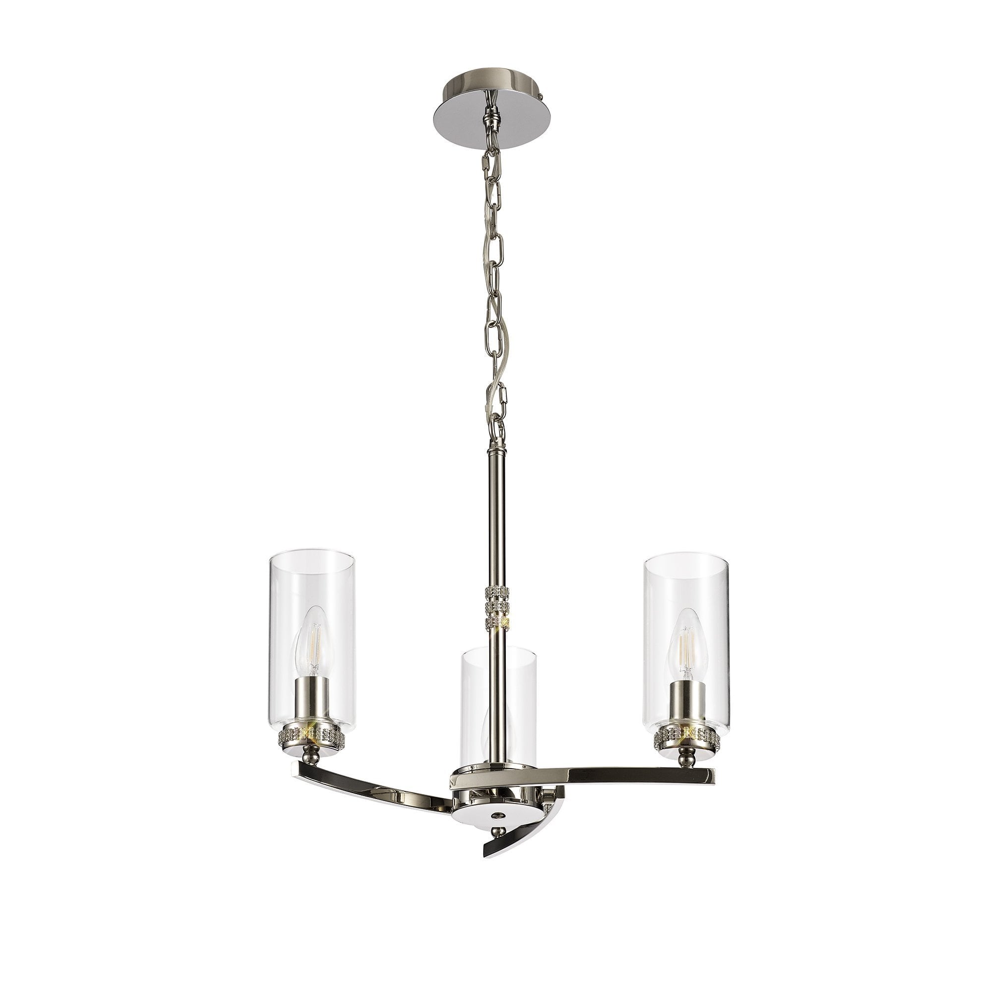 Pendant/Semi Ceiling, 3 x E14, Polished Nickel