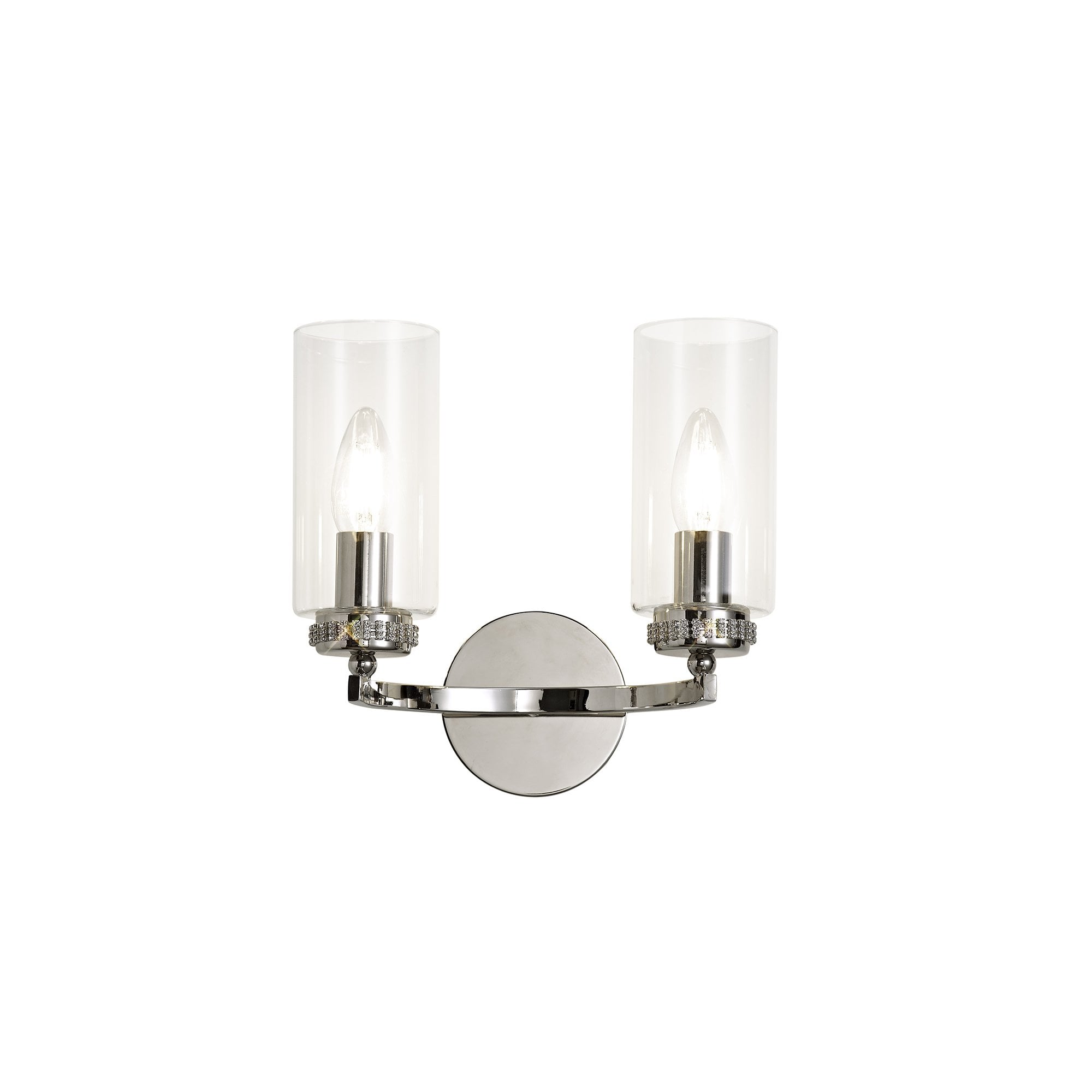 Wall Lamp Switched, 2 x E14, Polished Nickel