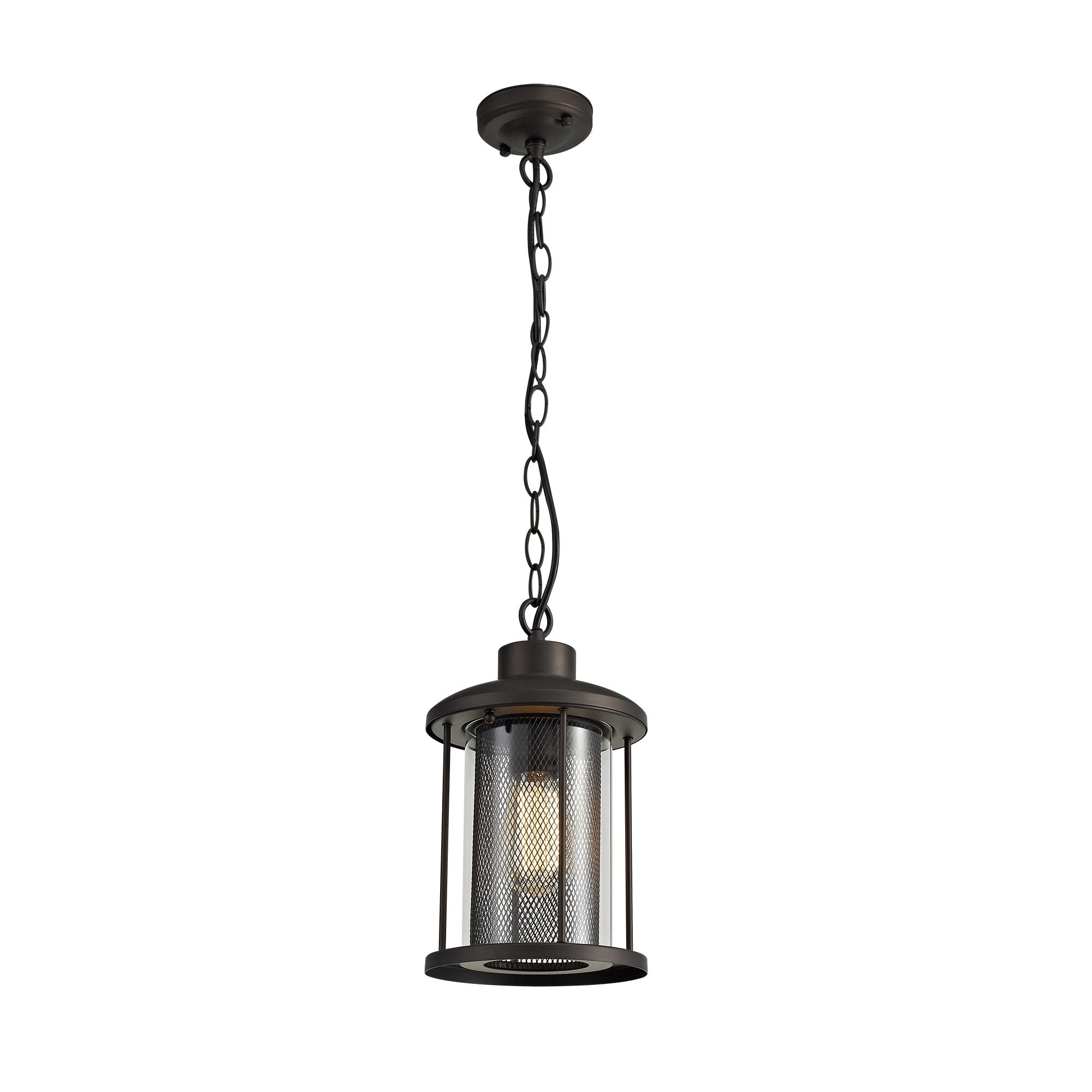 Pendant, 1 x E27, Antique Bronze/Clear Glass, IP54, 2yrs Warranty