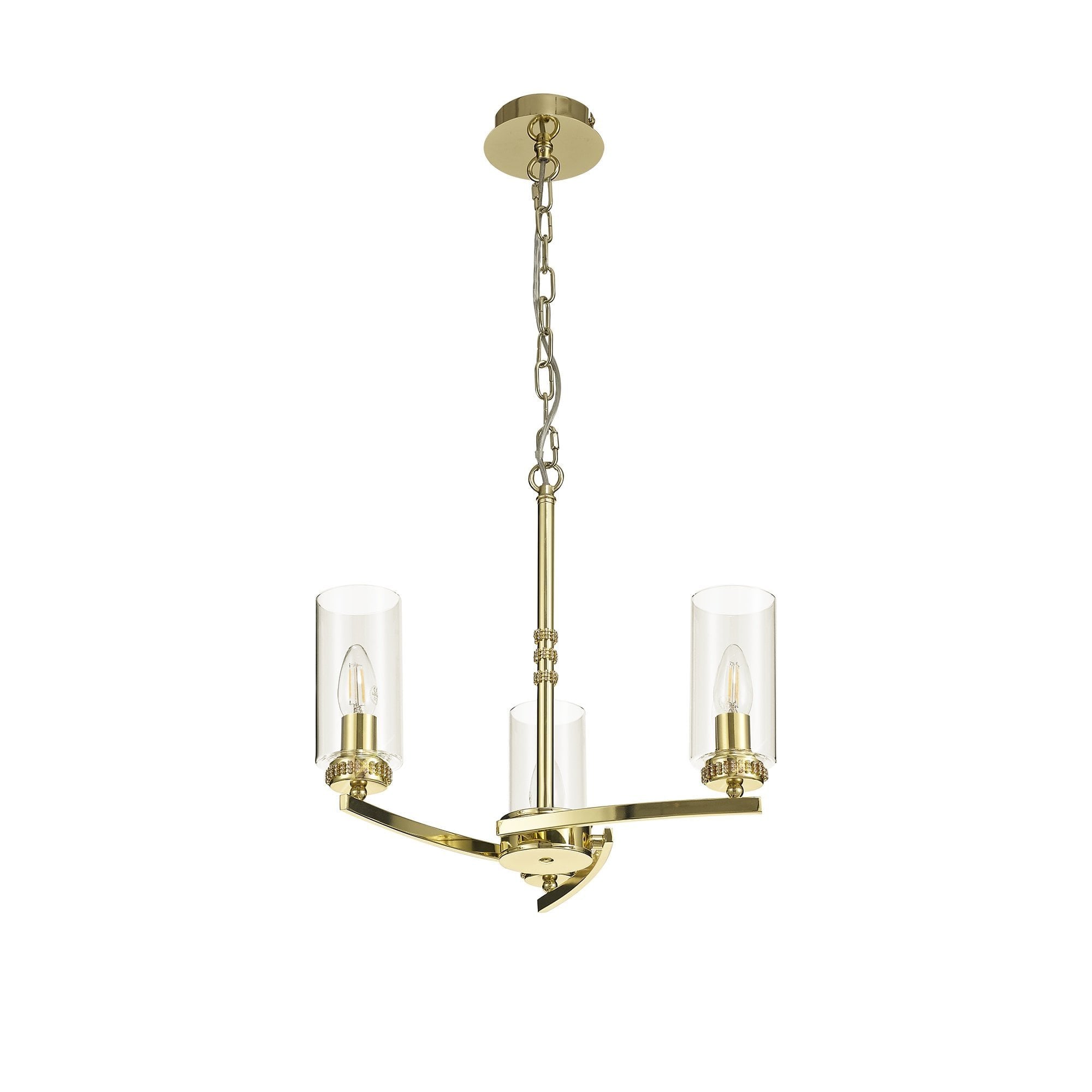 Pendant/Semi Ceiling, 3 x E14, Polished Gold