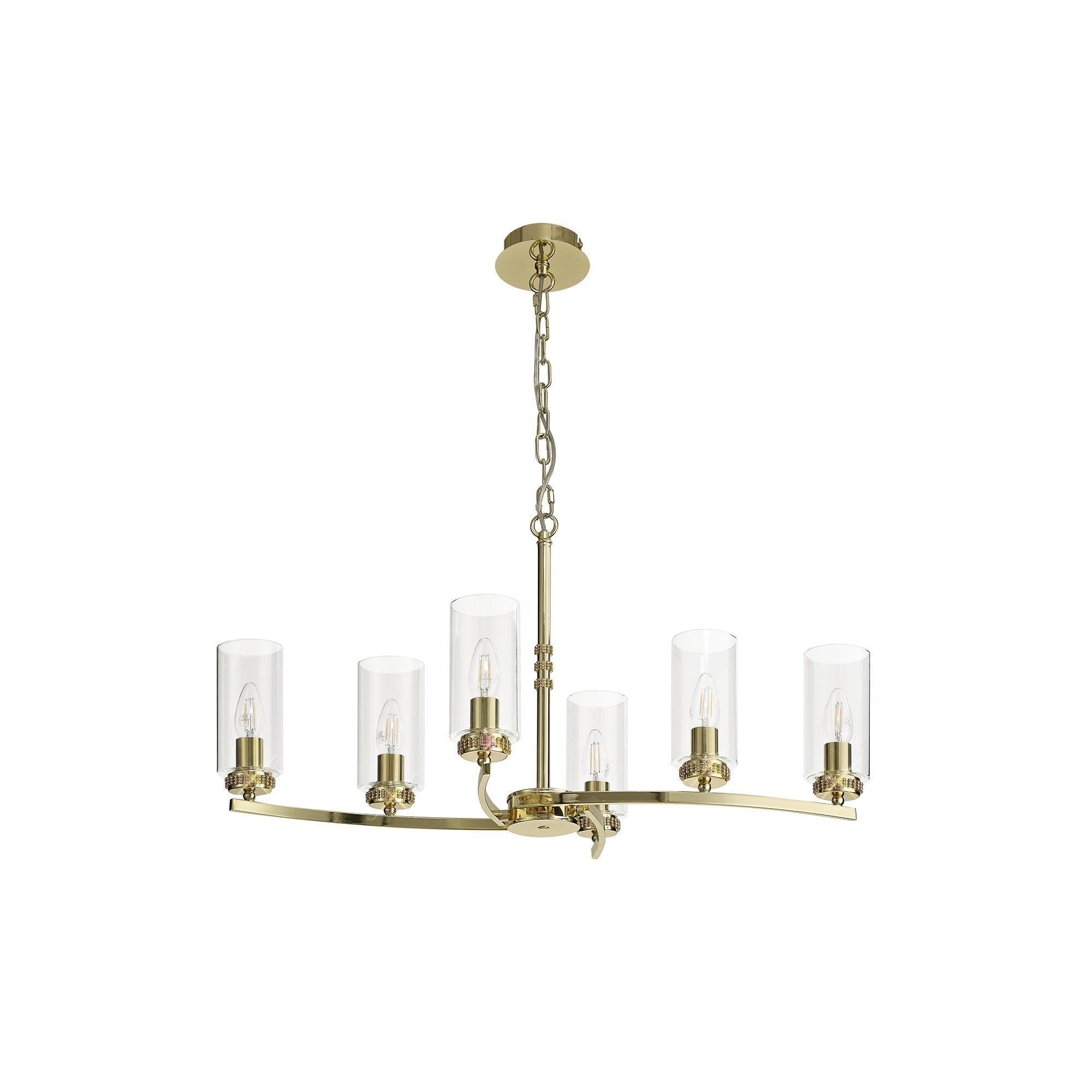 Pendant/Semi Ceiling, 6 x E14, Polished Gold