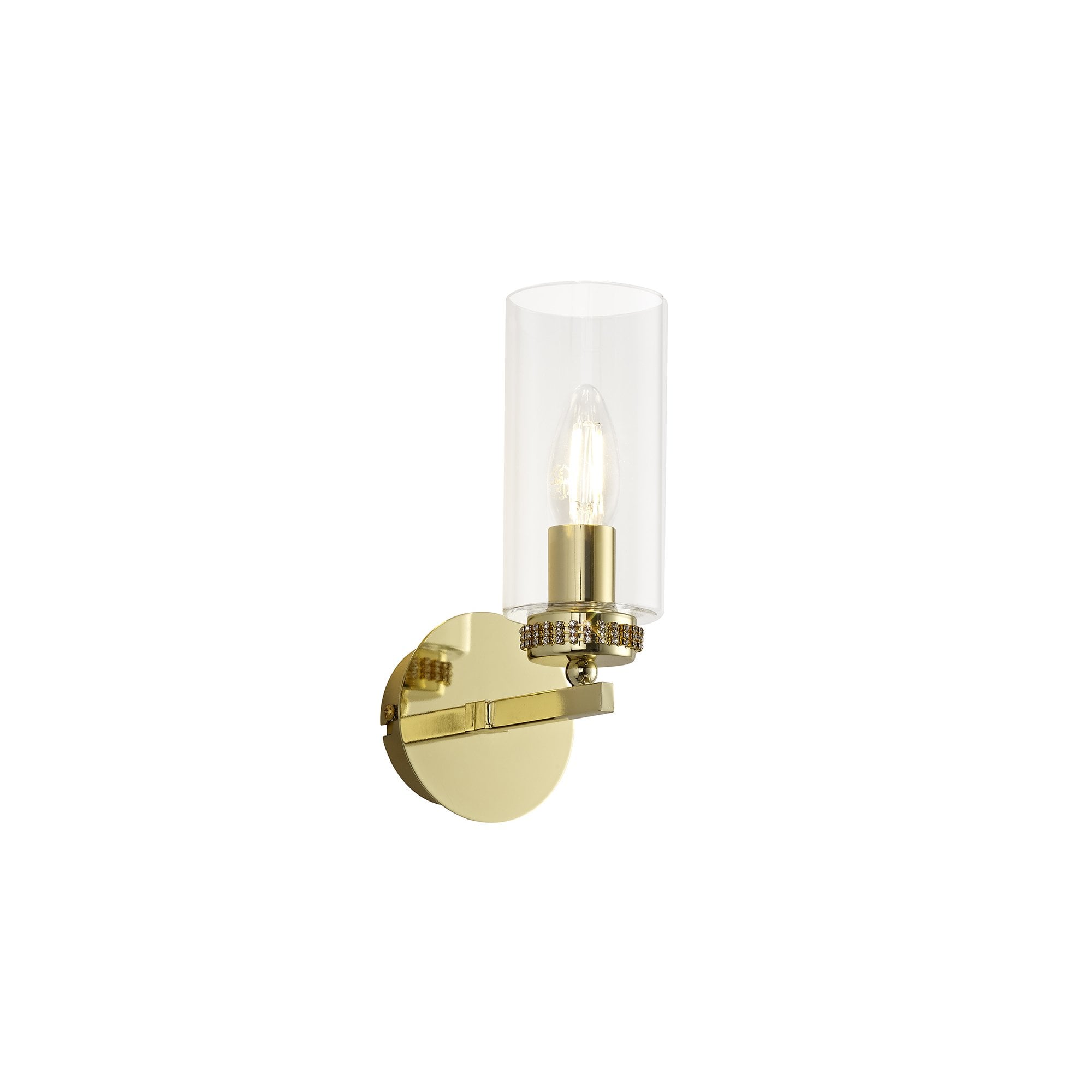 Wall Lamp Switched, 1 x E14, Polished Gold