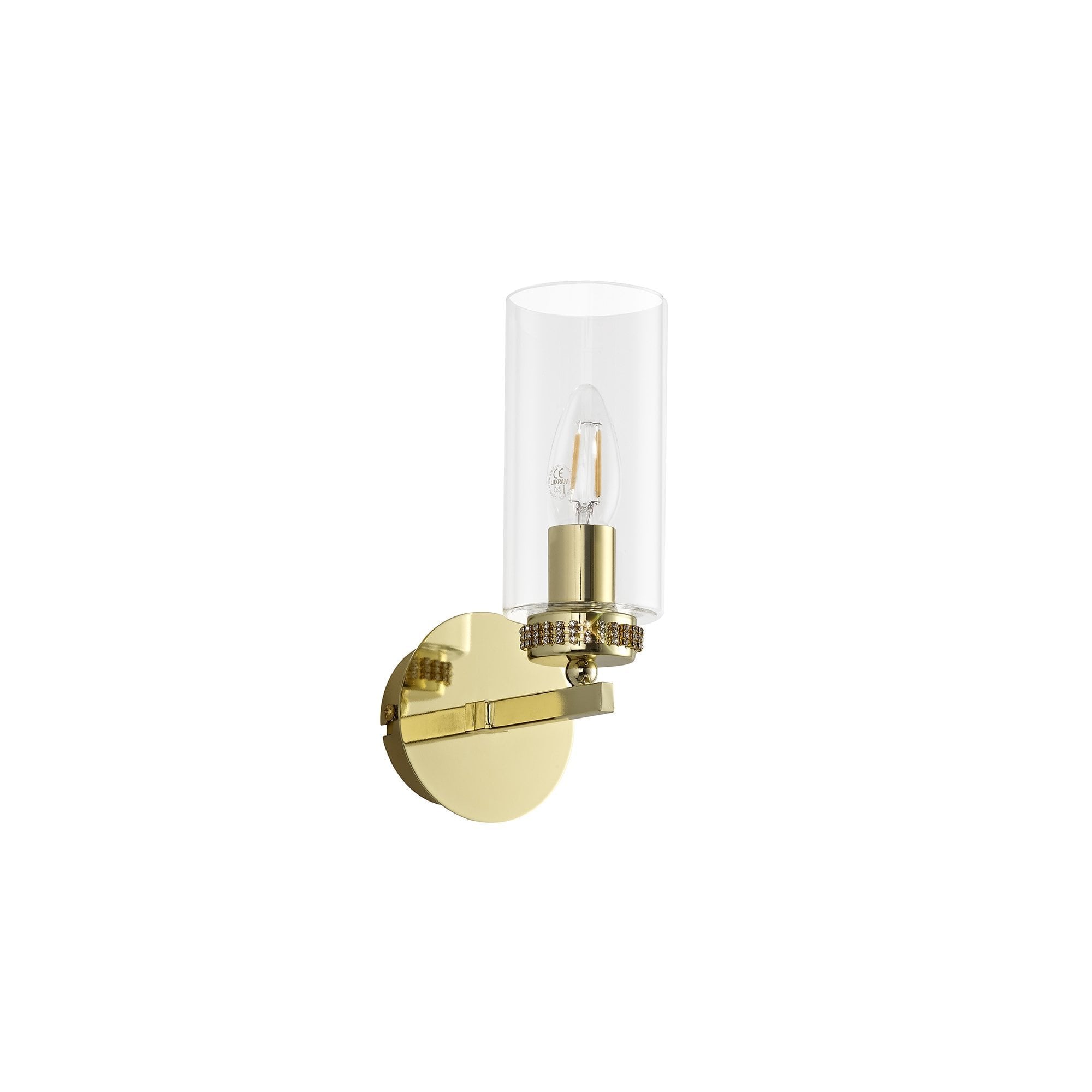 Wall Lamp Switched, 1 x E14, Polished Gold