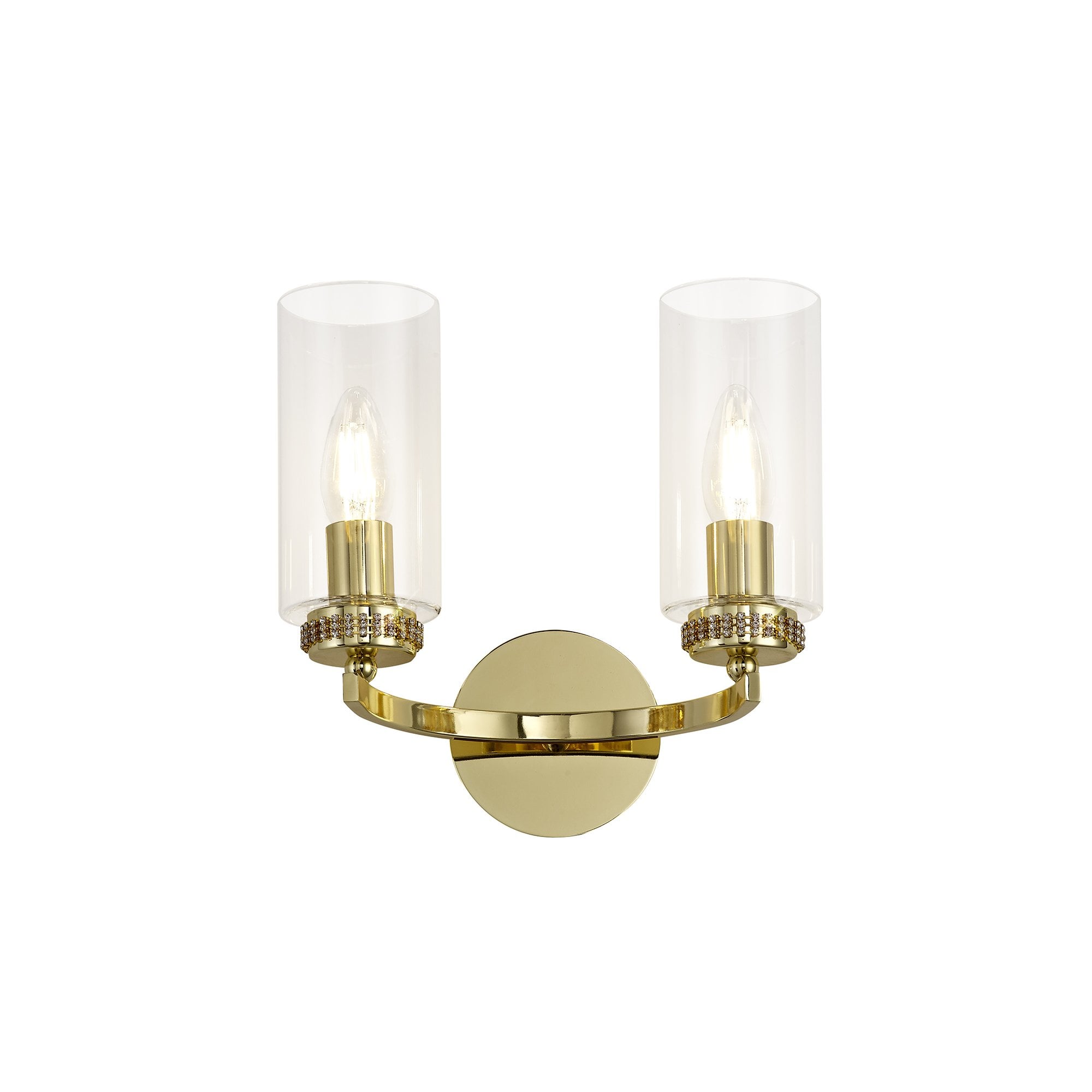 Wall Lamp Switched, 2 x E14, Polished Gold