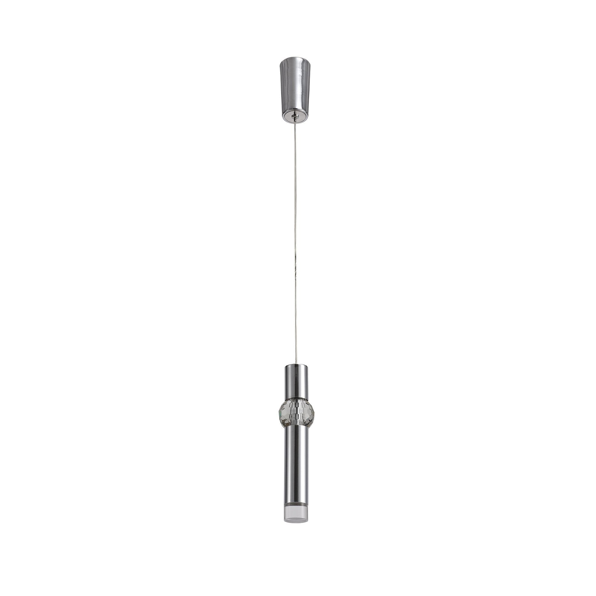 1 Light Pendant, 1 x 5W LED, 3000K, 118lm, Polished Chrome, 3yrs Warranty