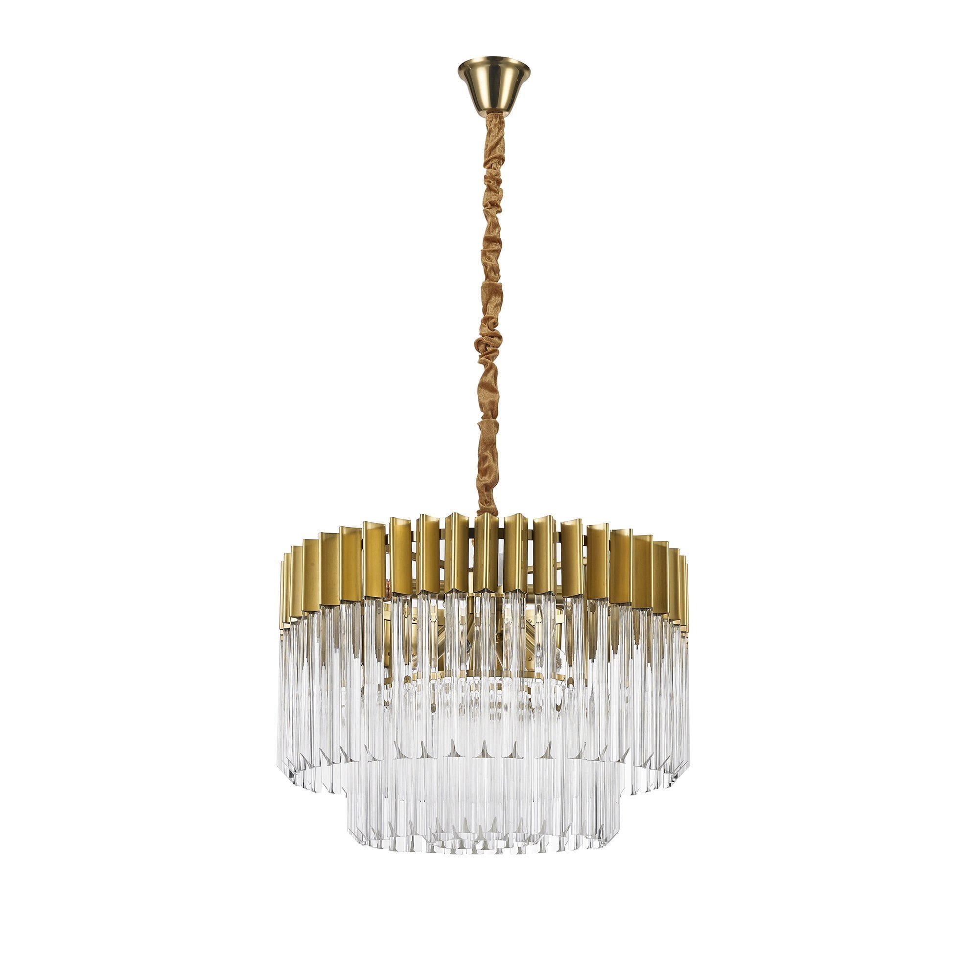 Pendant Round 8 Light E14, Brass/Glass