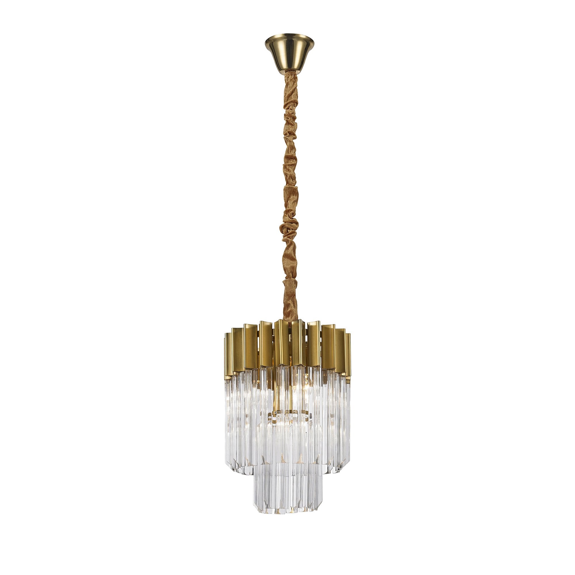 Pendant Round 4 Light E14, Brass/Glass