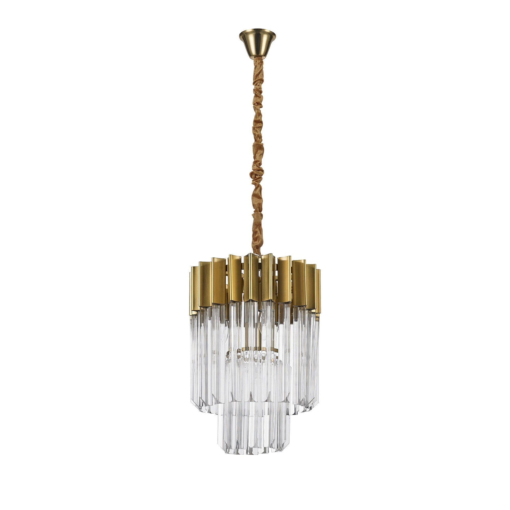 Pendant Round 4 Light E14, Brass/Glass