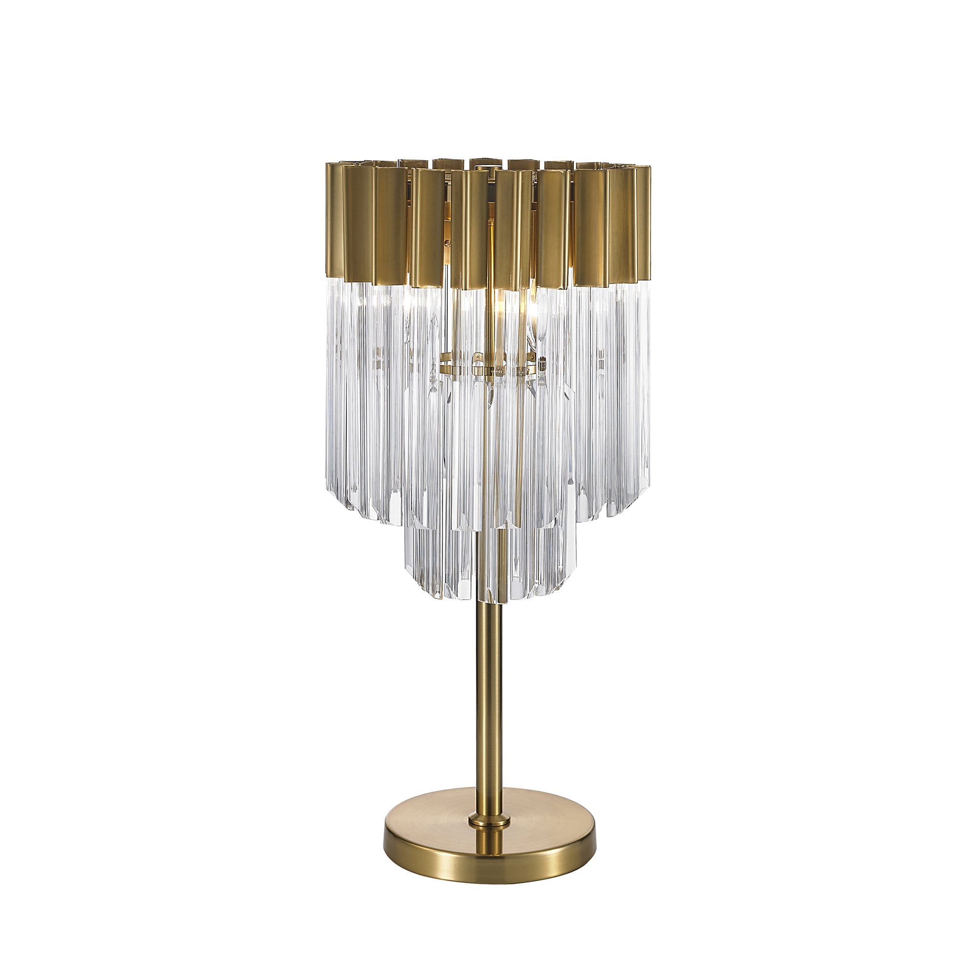 Table Lamp 3 Light E14, Brass/Glass