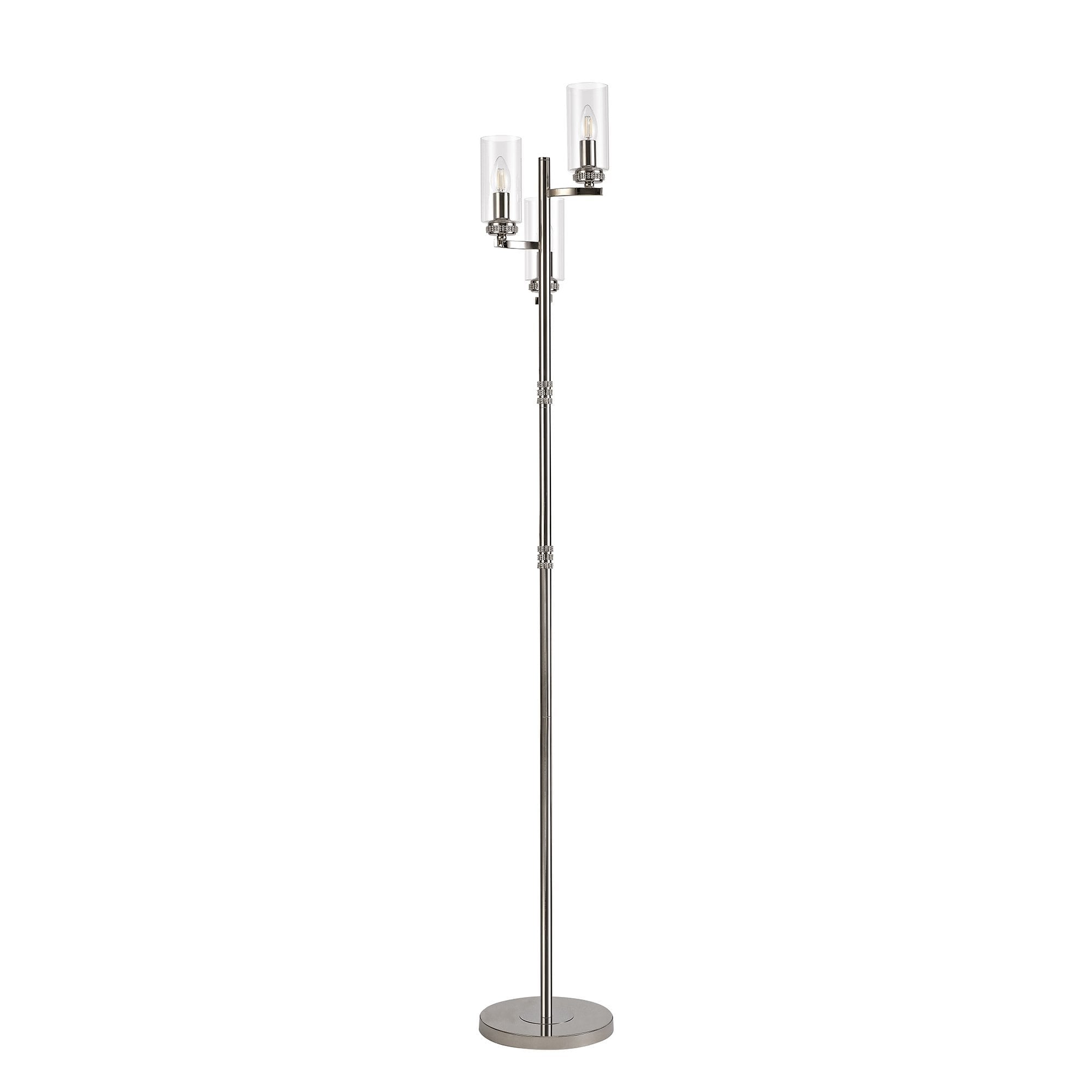 Floor Lamp, 3 x E14, Polished Nickel