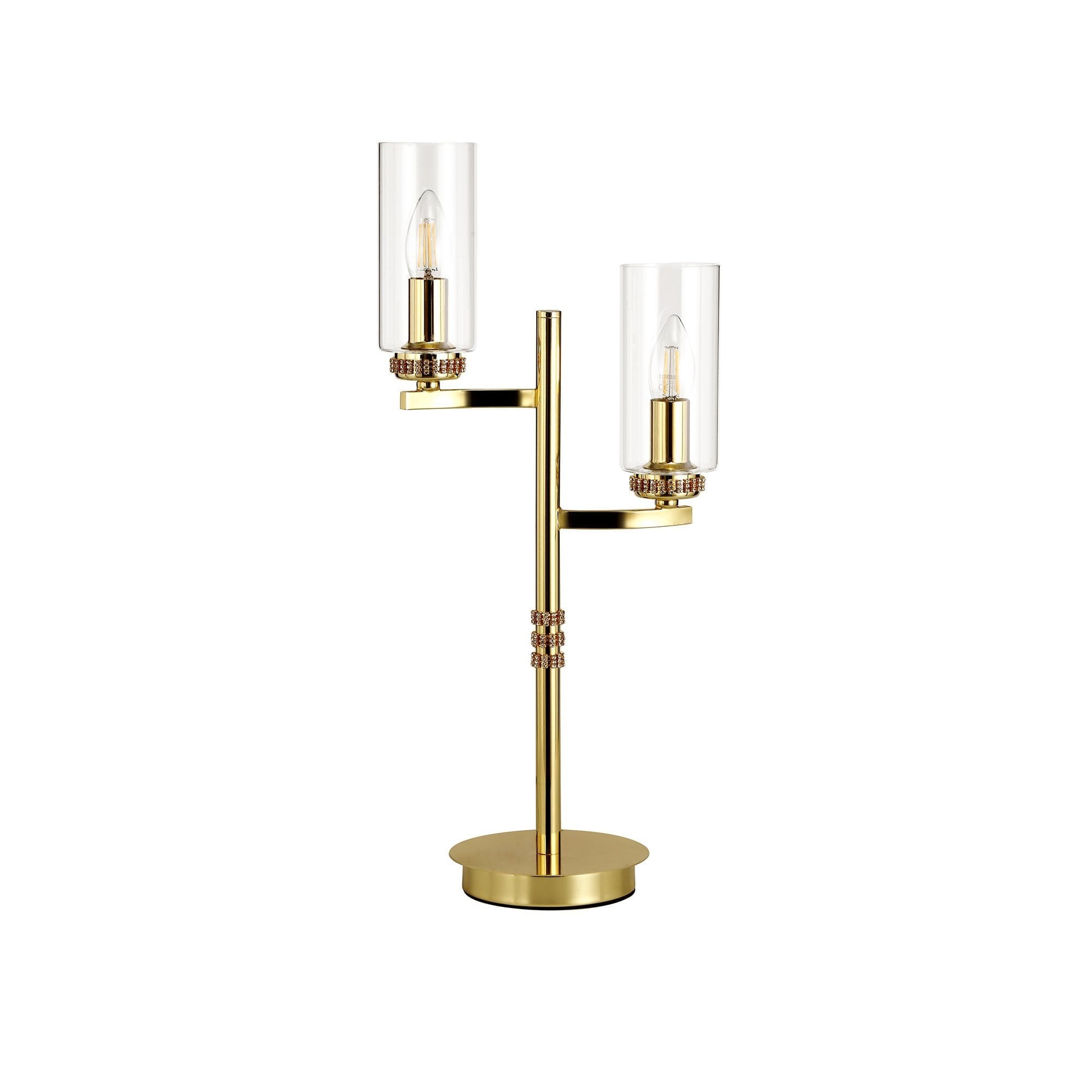 Table Lamp, 2 x E14, Polished Gold