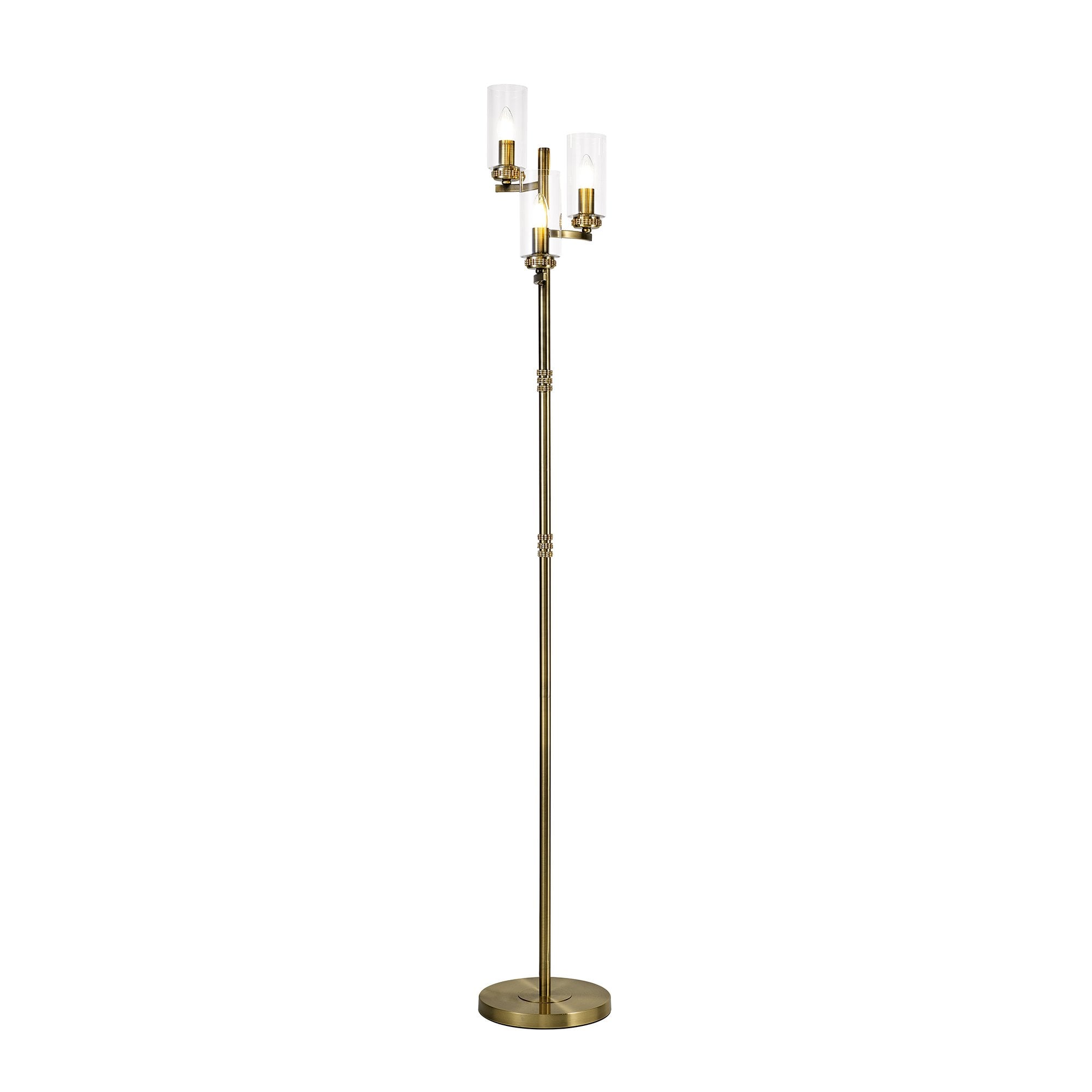 Floor Lamp, 3 x E14, Antique Brass