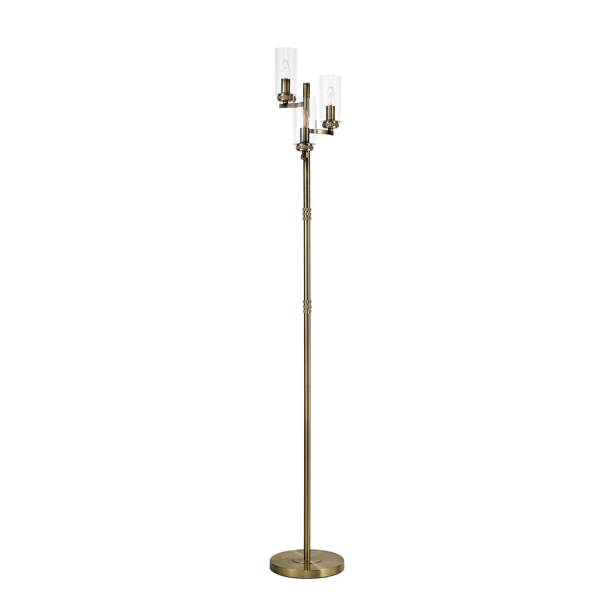 Floor Lamp, 3 x E14, Antique Brass