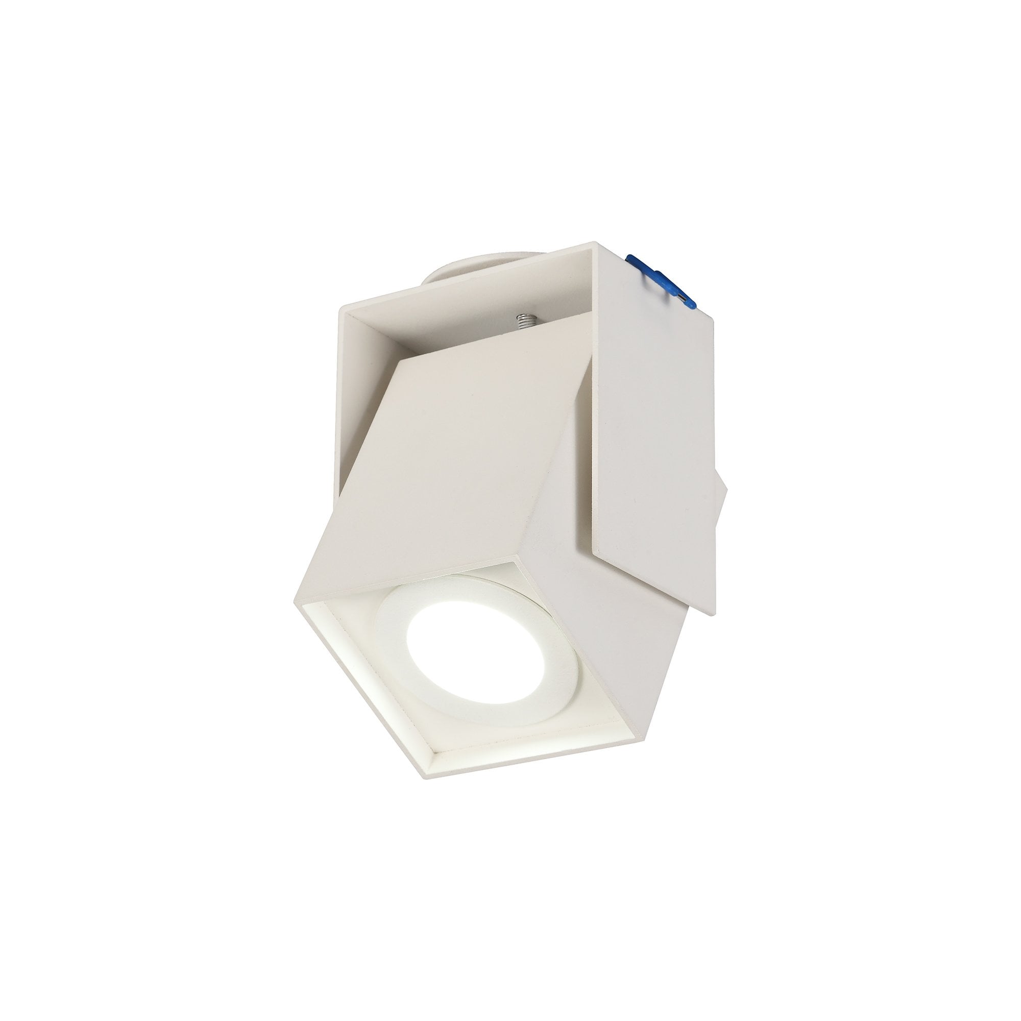 Adjustable Square Spotlight, 1 Light GU10, Sand White, Cut Out: 62mm