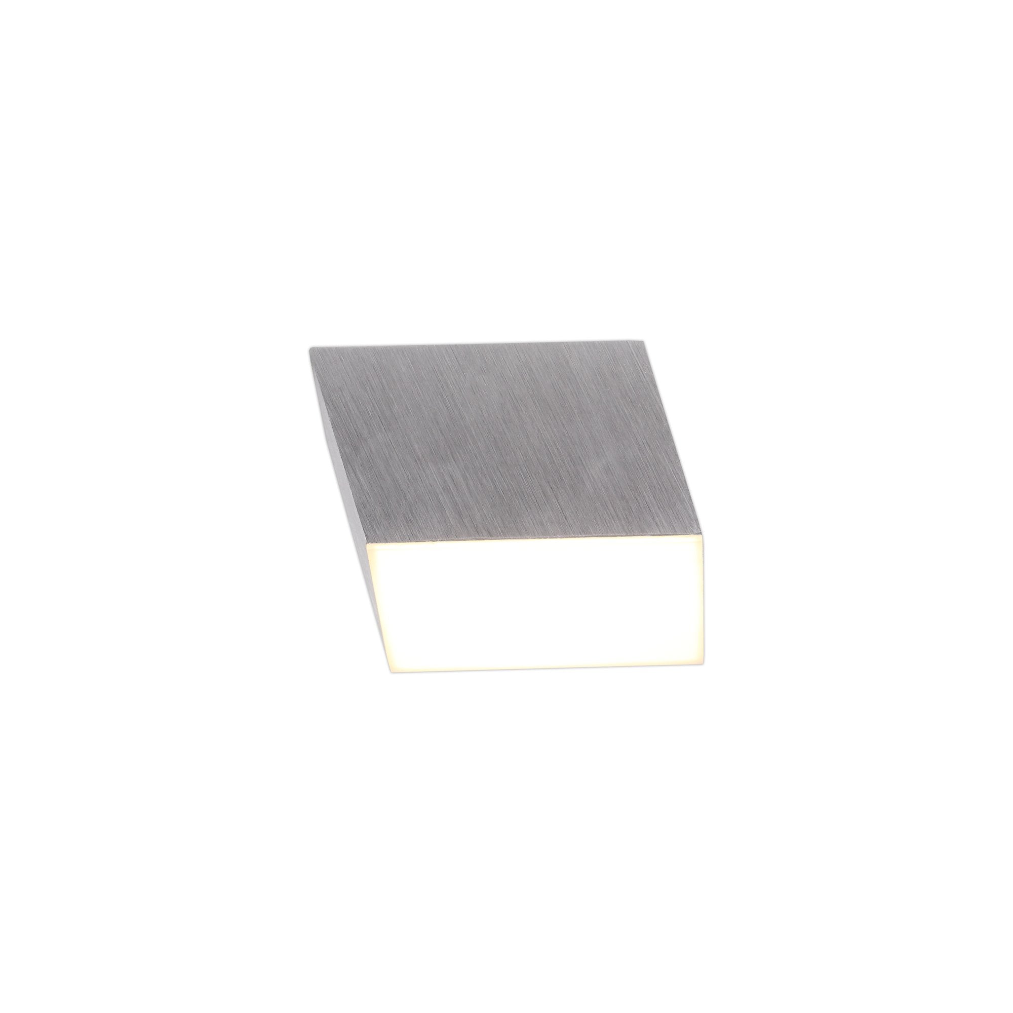 Spotlight 9cm Square 1 x 10W LED, 3000K, 700lm, Satin Aluminium, 3yrs Warranty