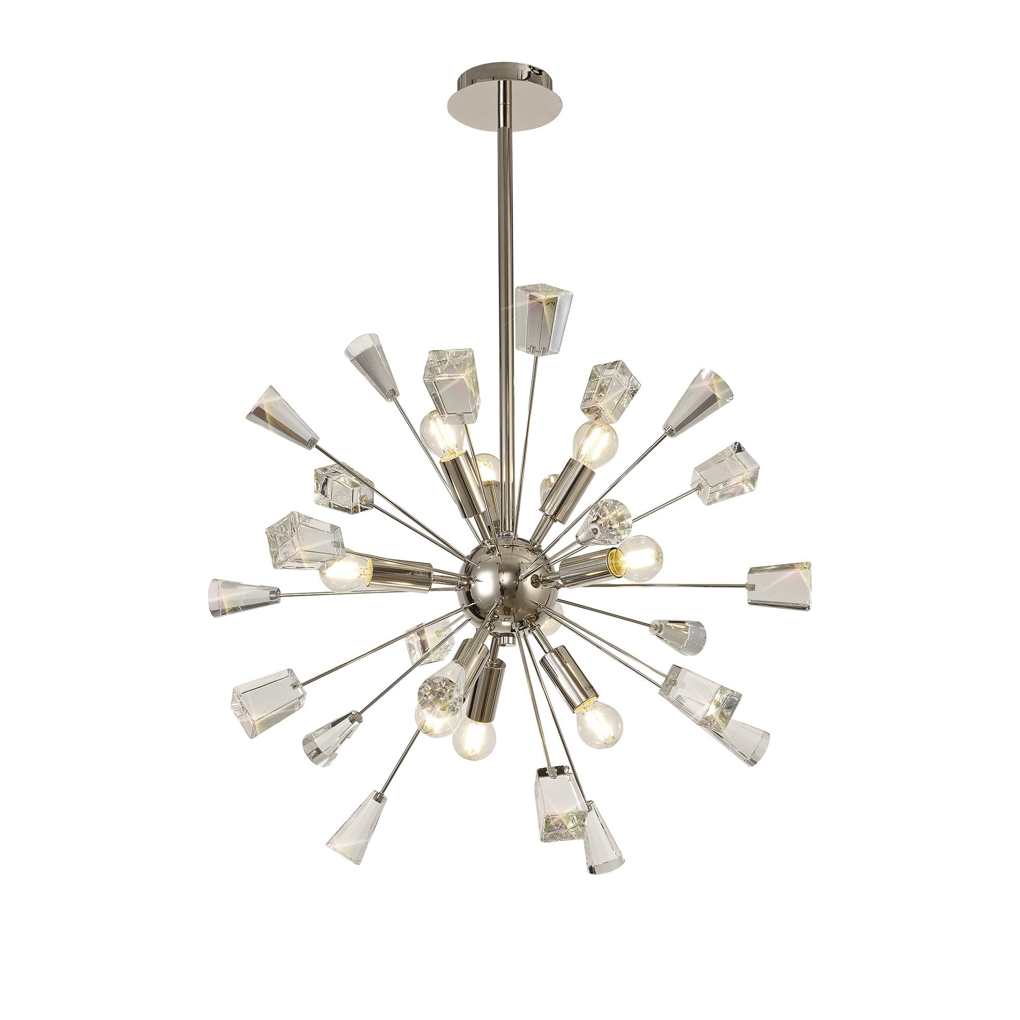 Sputnik Pendant, 9 Light E14, Polished Nickel/Crystal