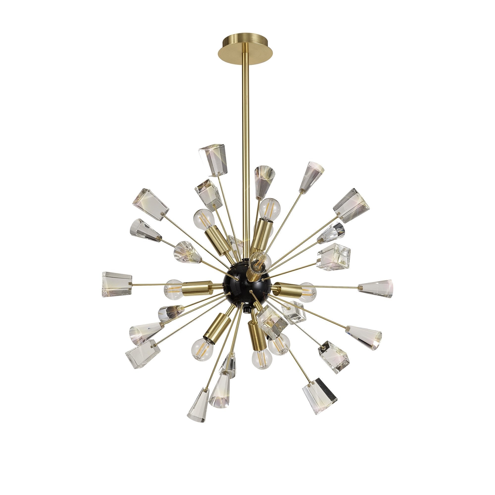 Pendant Sputnik, 9 Light E14, Brushed Gold & Gloss Black/Crystal