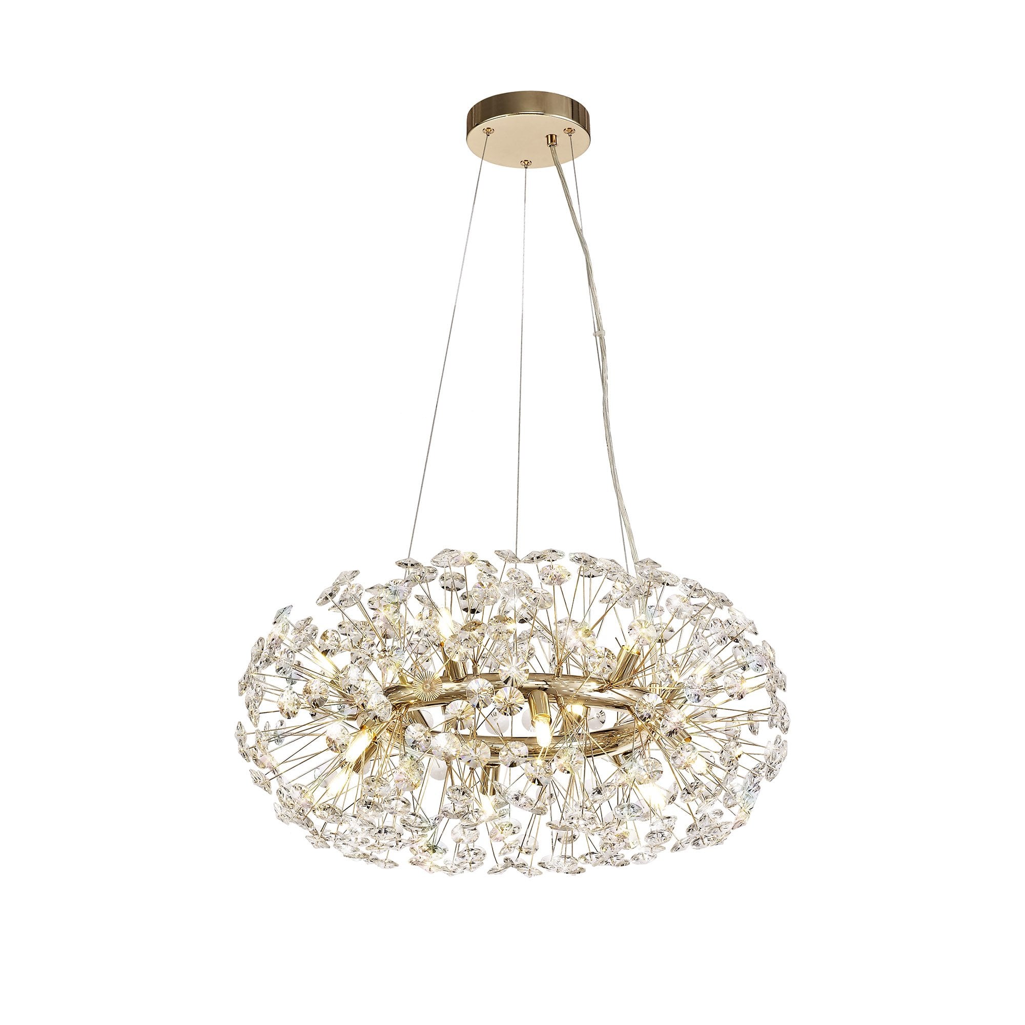 Pendant 12 Light G9  French Gold/Crystal