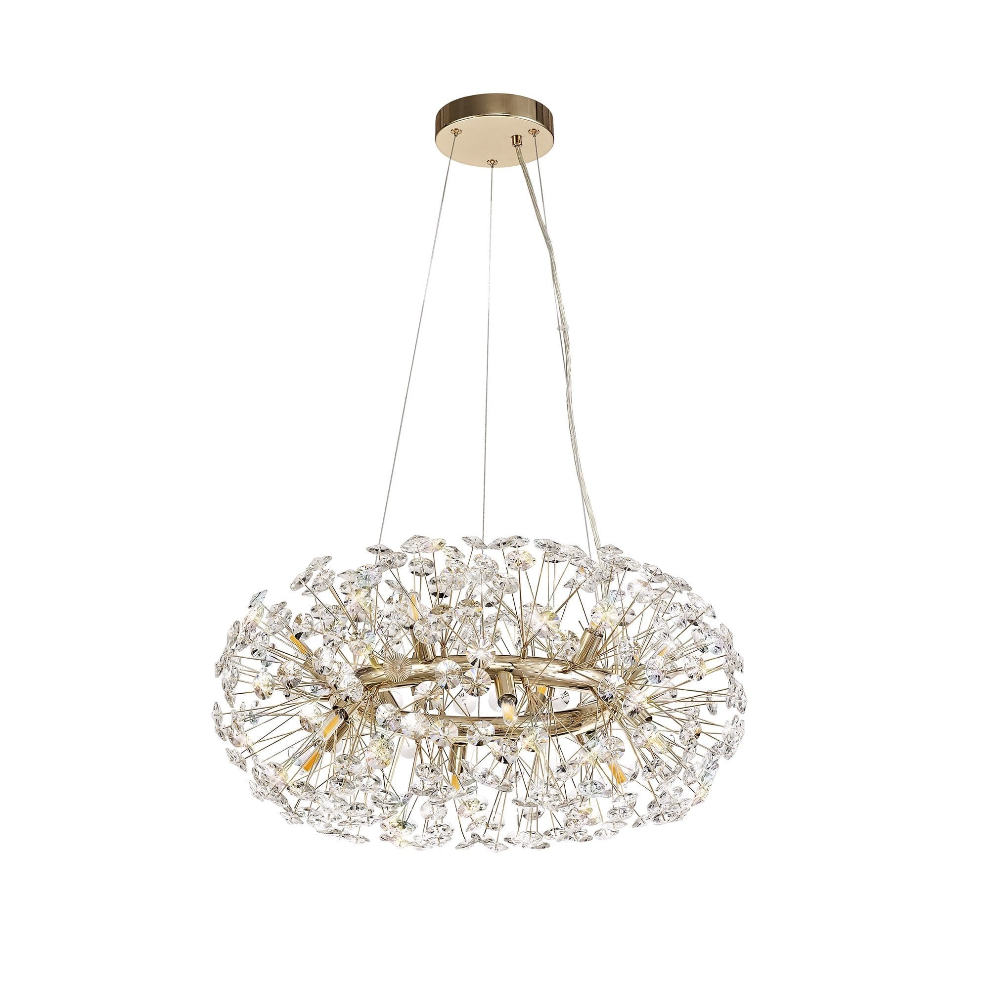 Pendant 12 Light G9  French Gold/Crystal