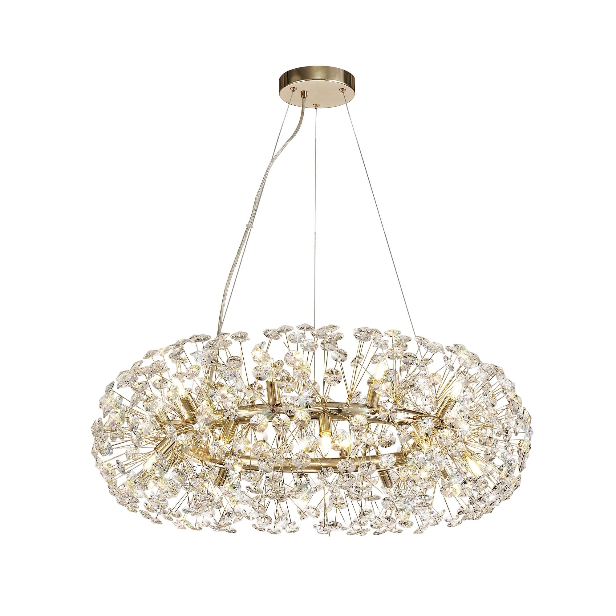 Pendant 20 Light G9  French Gold/Crystal