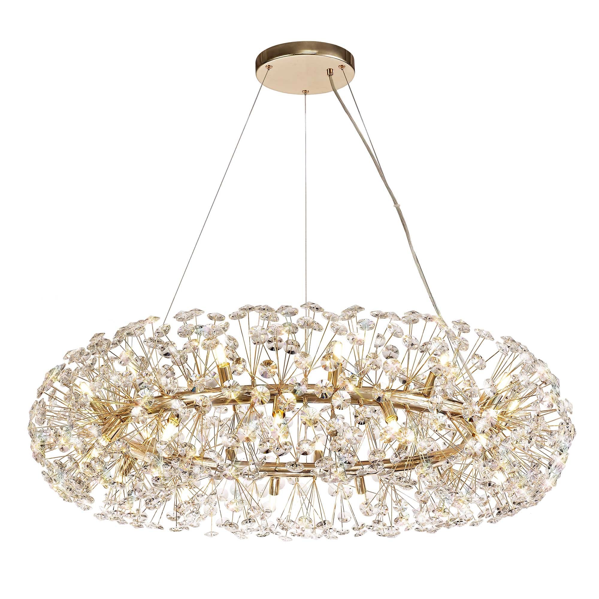 Pendant 26 Light G9  French Gold/Crystal