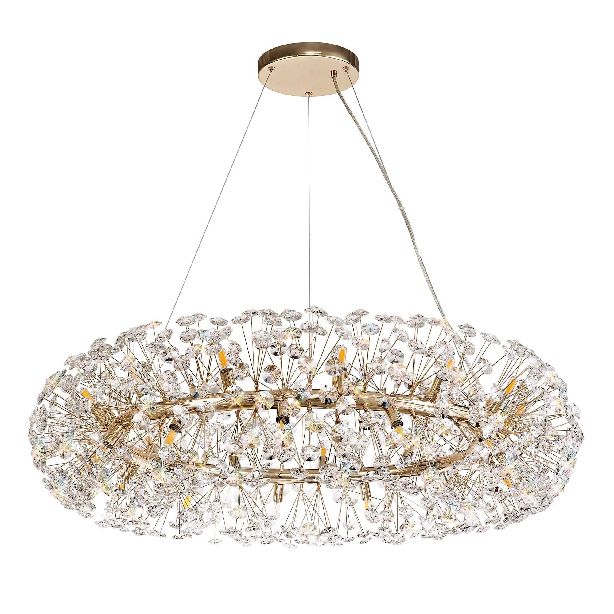 Pendant 26 Light G9  French Gold/Crystal