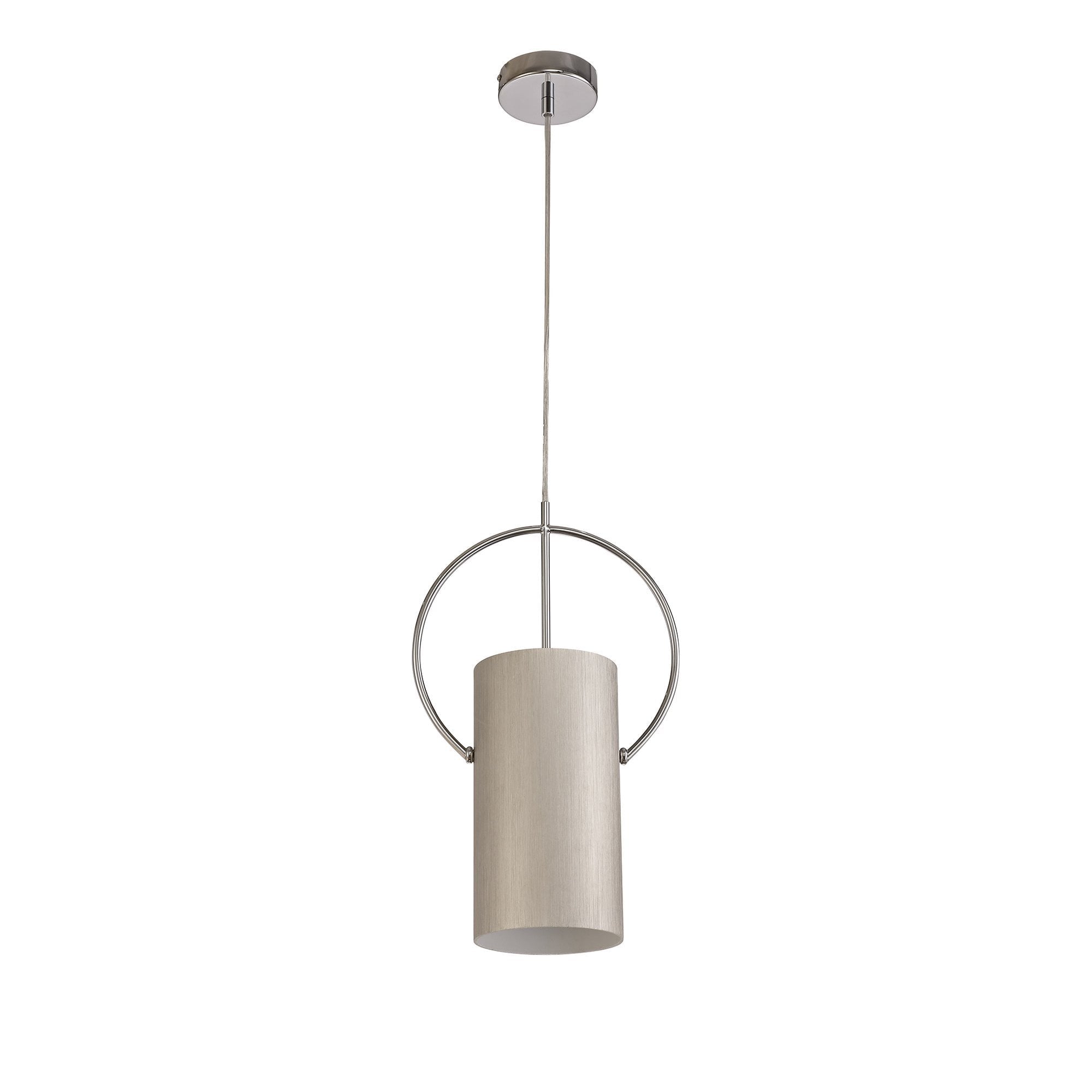 Single Pendant, 1 x E27, Satin Nickel/Polished Chrome