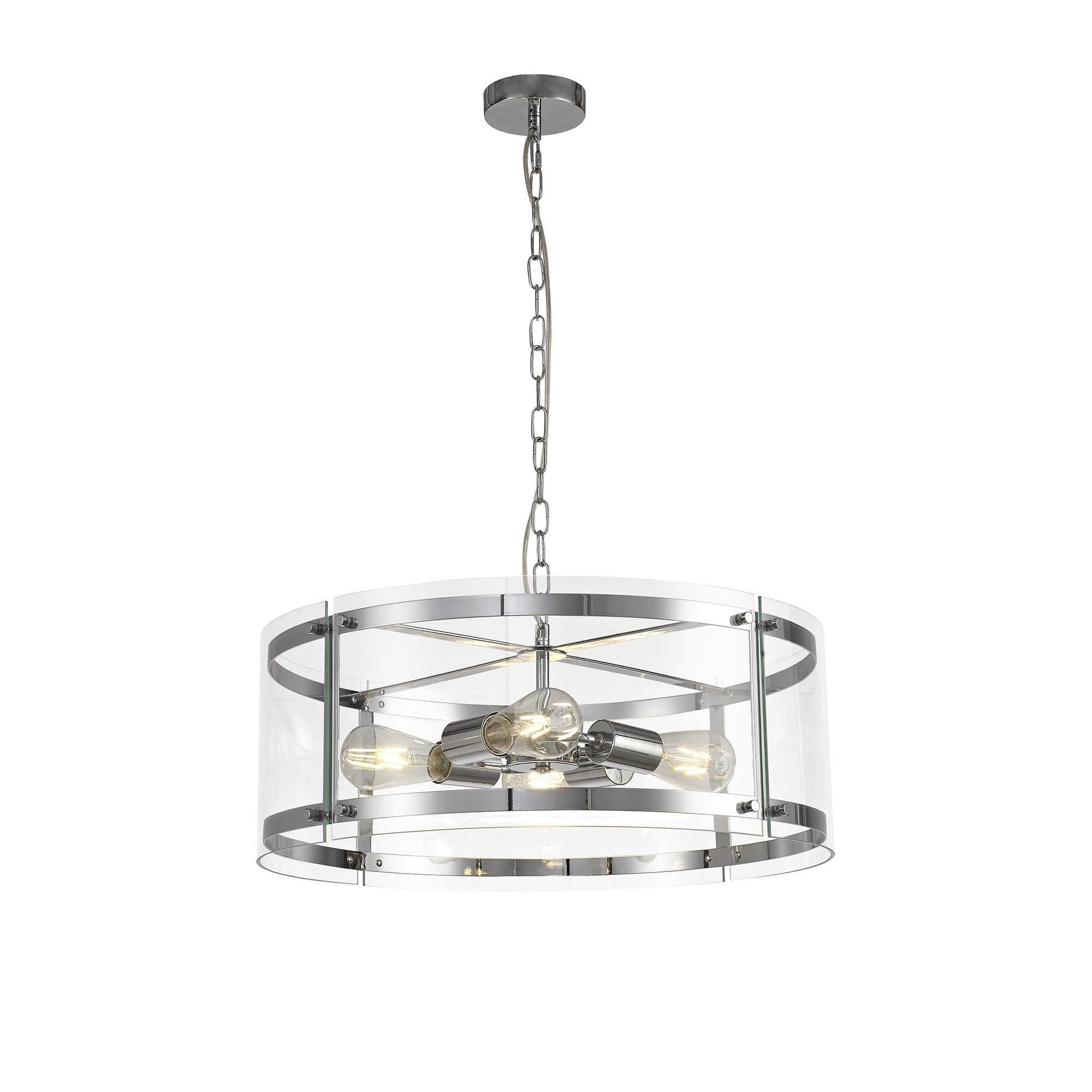 Pendant, 4 Light E27, Polished Chrome