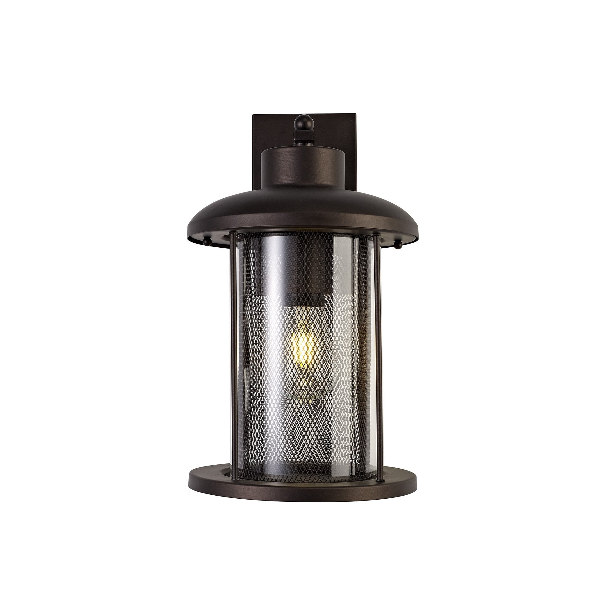 Extra Large Wall Lamp, 1 x E27, Antique Bronze/Clear Glass, IP54, 2yrs Warranty