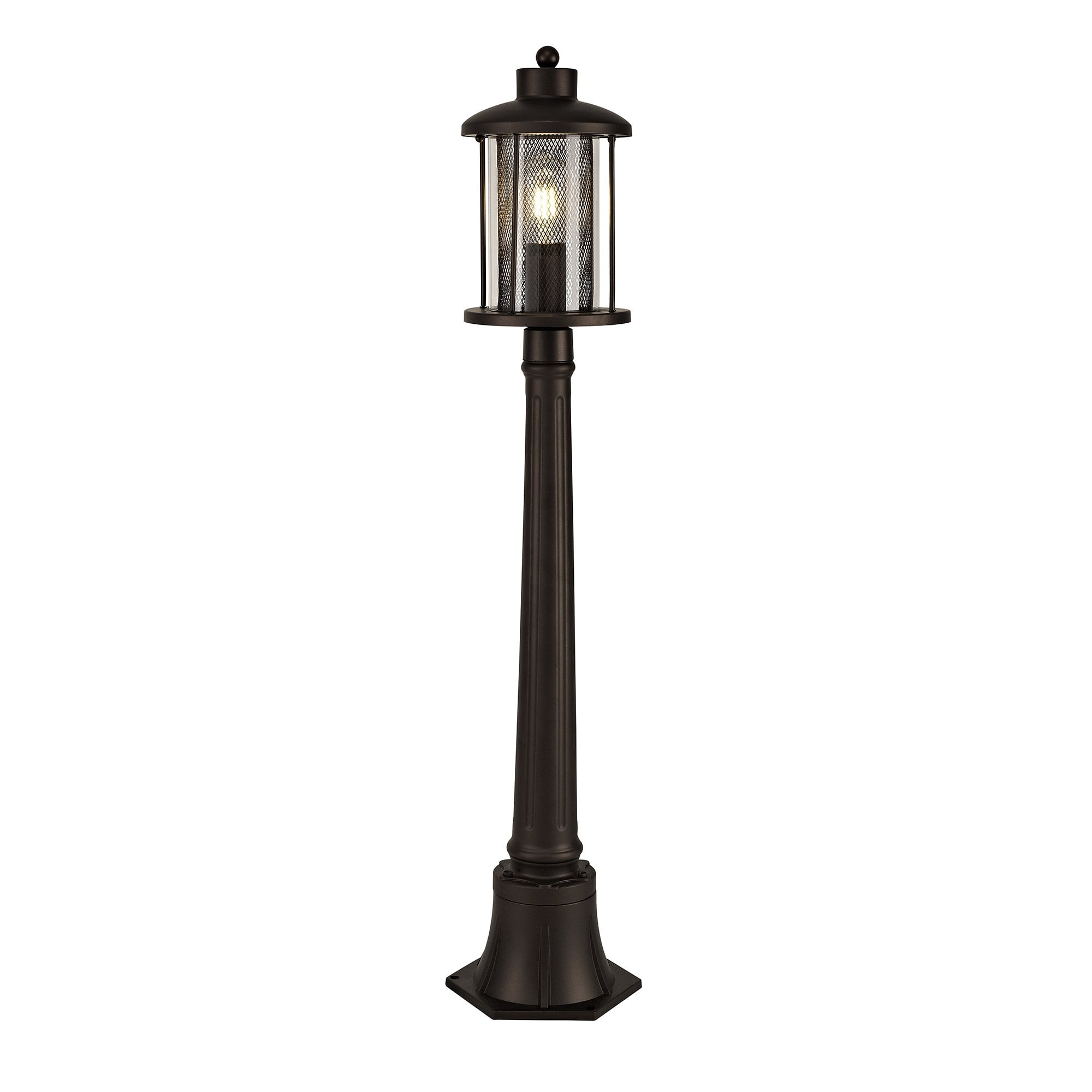 Single Headed Post Lamp, 1 x E27, Antique Bronze/Clear Glass, IP54, 2yrs Warranty