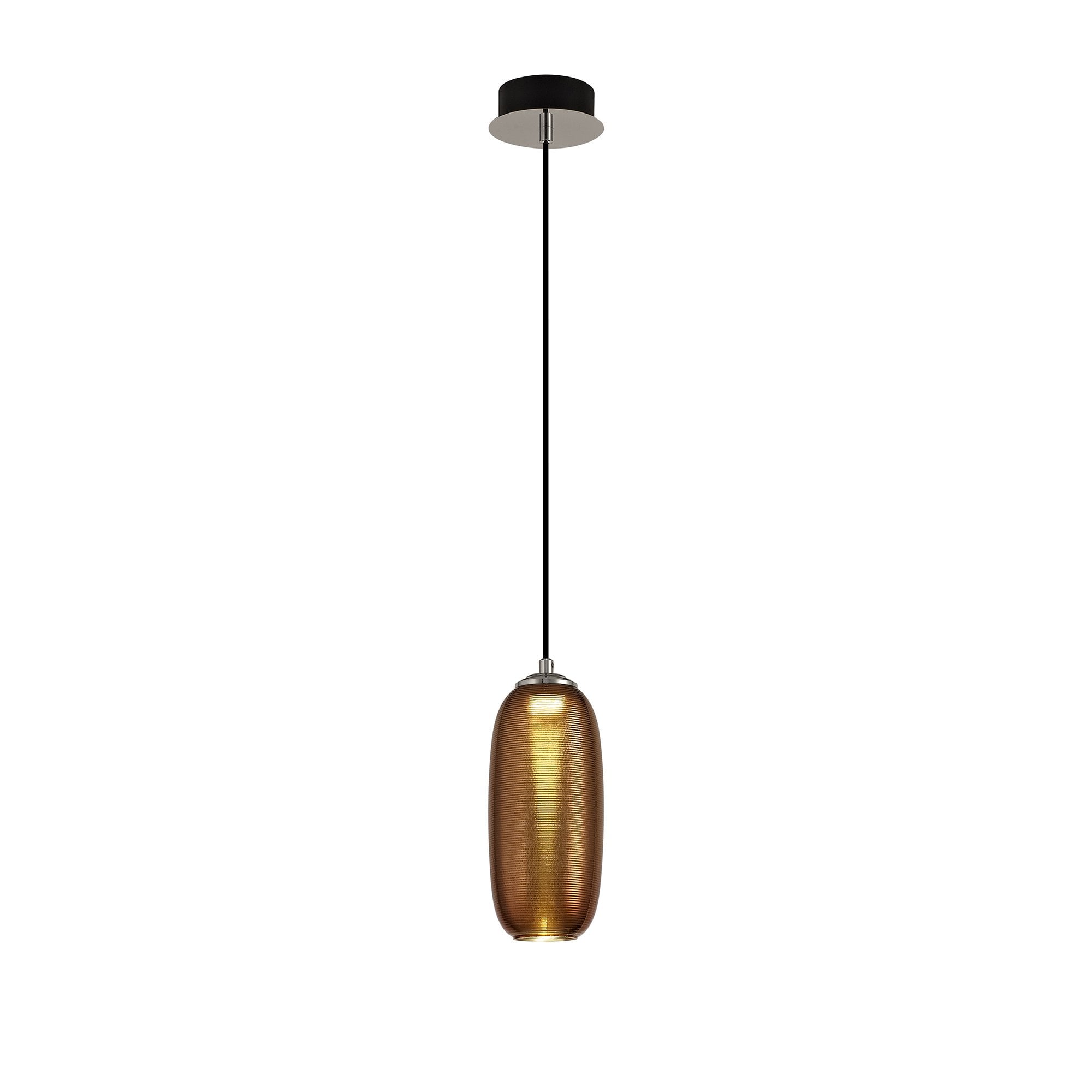 Pendant, 1 x 8W LED, 4000K, 720lm, Copper/Black, 3yrs Warranty