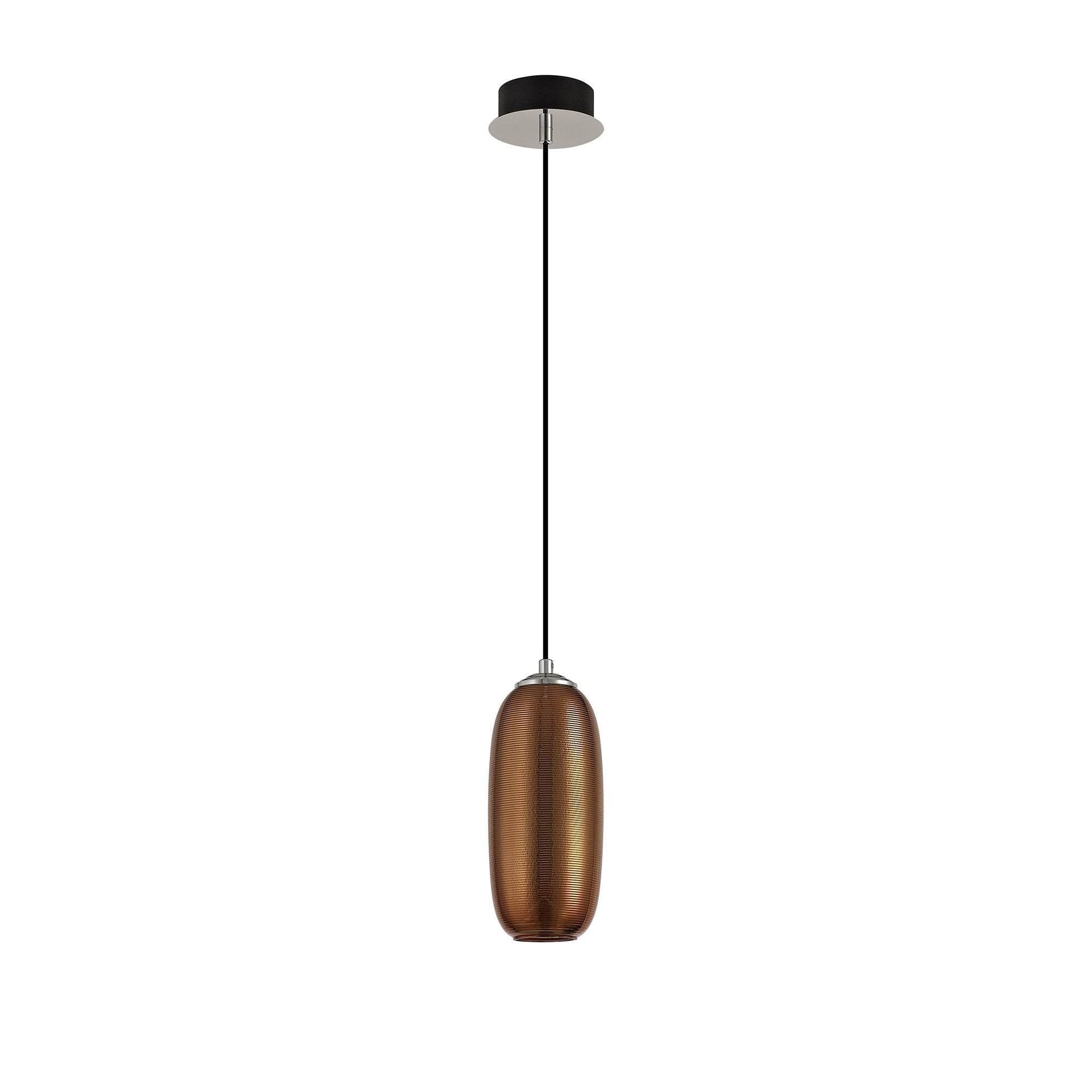 Pendant, 1 x 8W LED, 4000K, 720lm, Copper/Black, 3yrs Warranty