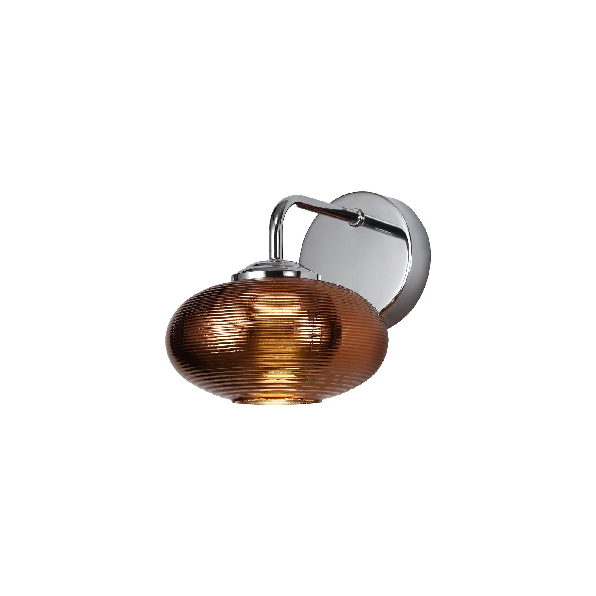 Wall Light Switched, 1 x 8W LED, 4000K, Copper/Polished Chrome, 3yrs Warranty