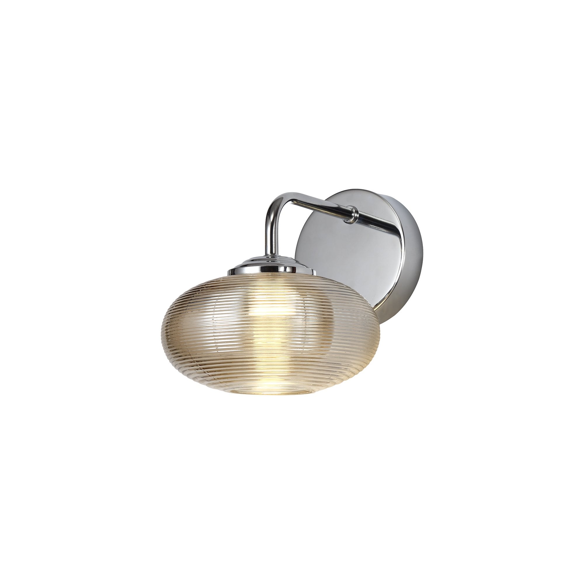 Wall Light Switched, 1 x 8W LED, 4000K, Champagne/Polished Chrome, 3yrs Warranty