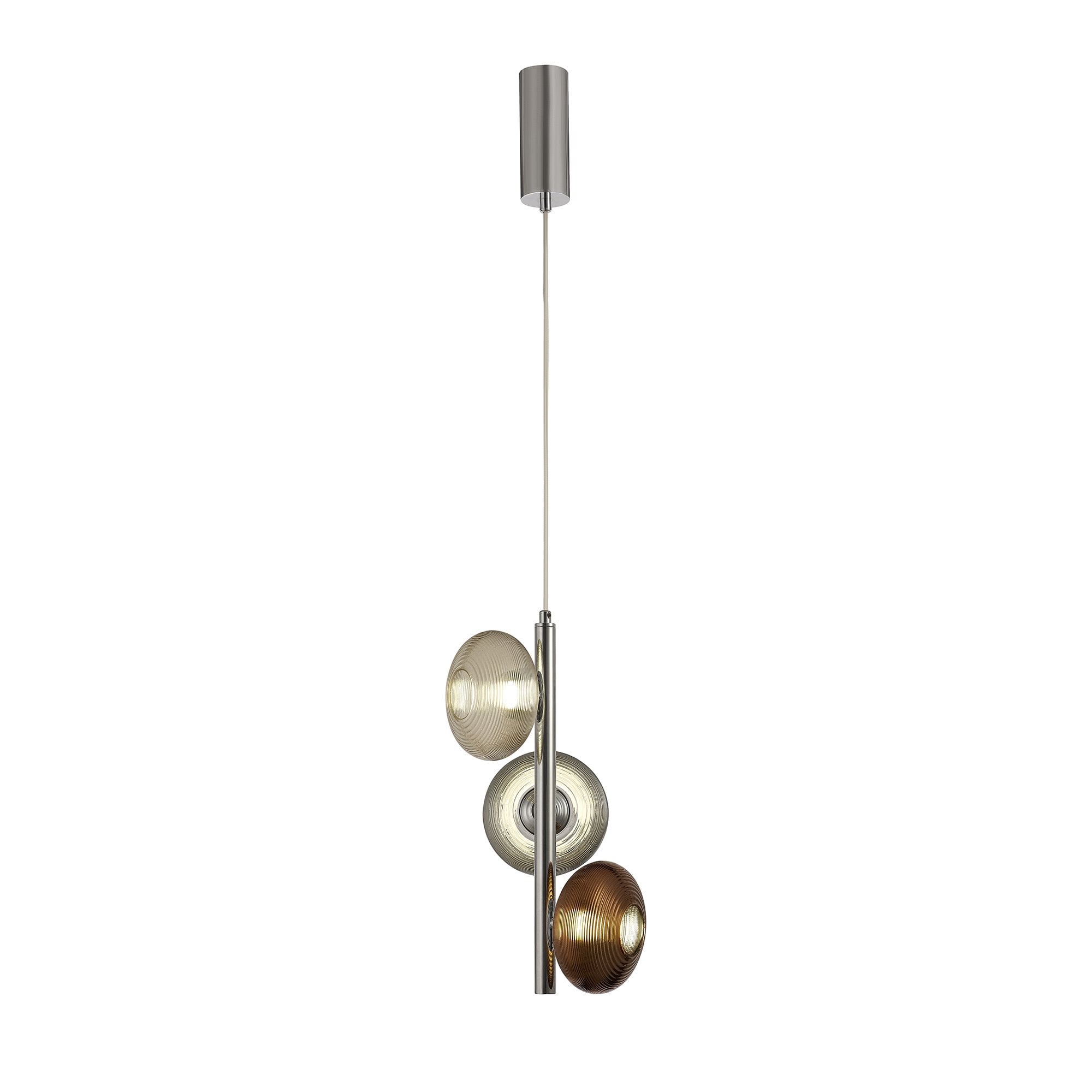 Multiple Pendant, 3 x 8W LED, 4000K, Smoked, Copper & Champagne/Polished Chrome, 3yrs Warranty