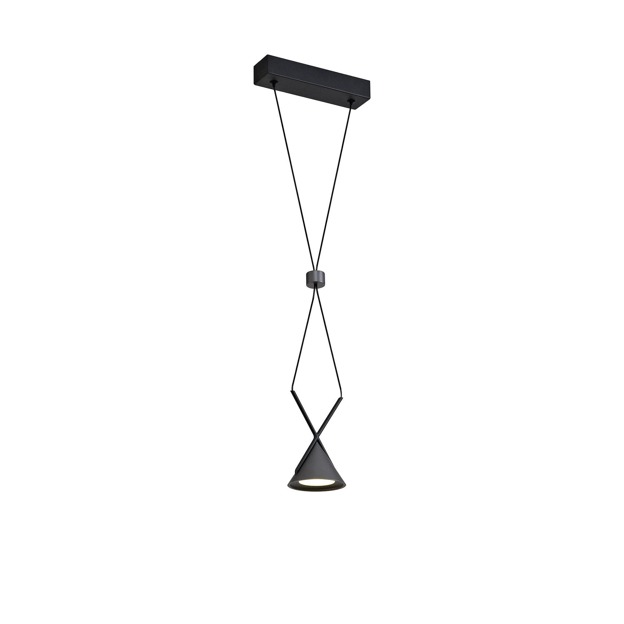 Pendant 1 Light, 1 x 3W LED, 3000K, 110lm, Sand Black/Grey, 3yrs Warranty