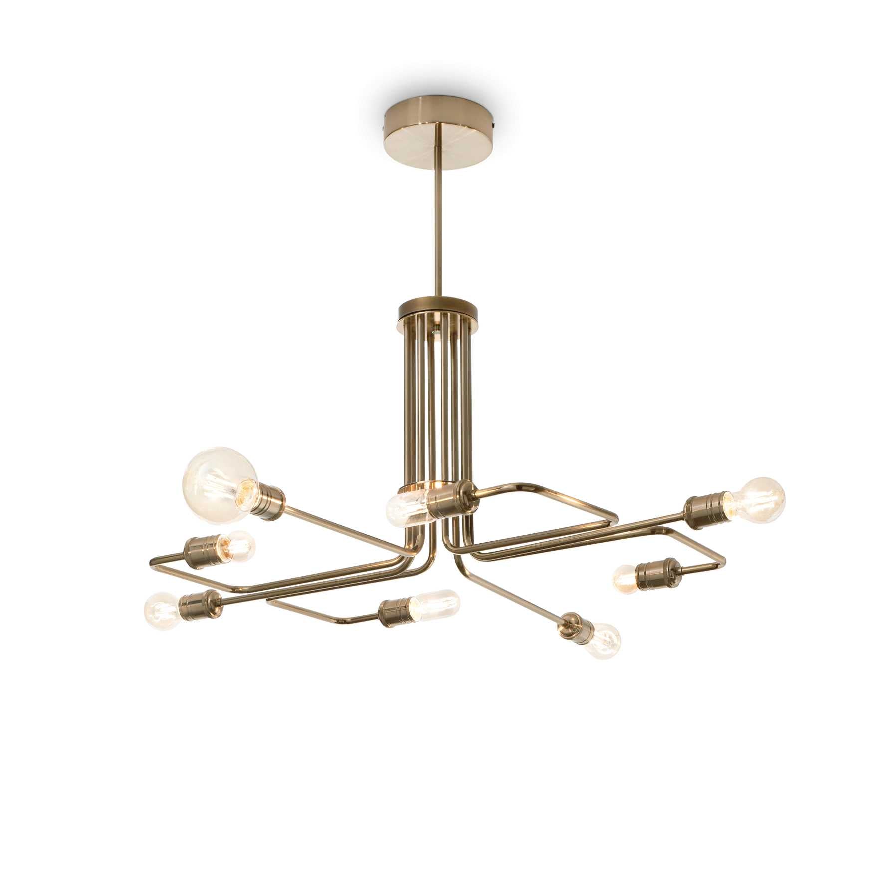 TRIUMPH Pendant Light with 8 Bulbs Brass