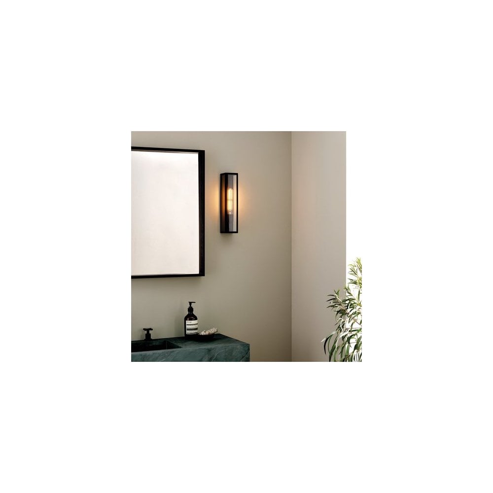 Harvard Matt Black 350mm Lantern Wall Light