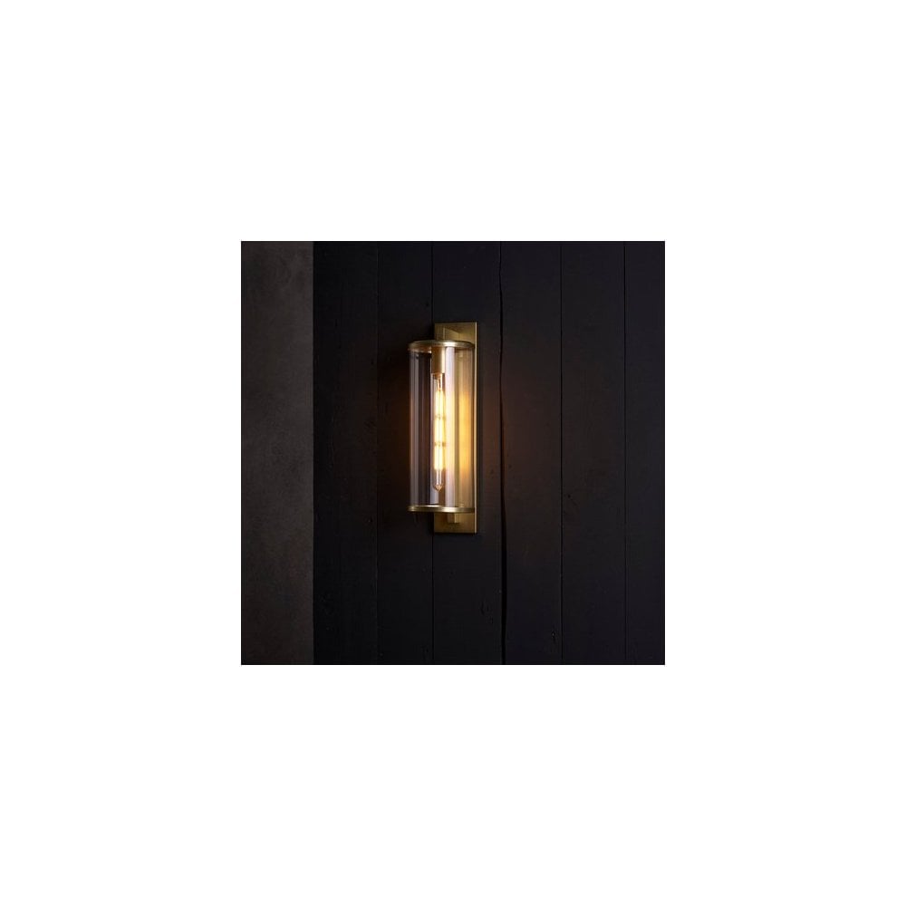 Pimlico Antique Brass Tall Garden Wall Lantern, 500mm