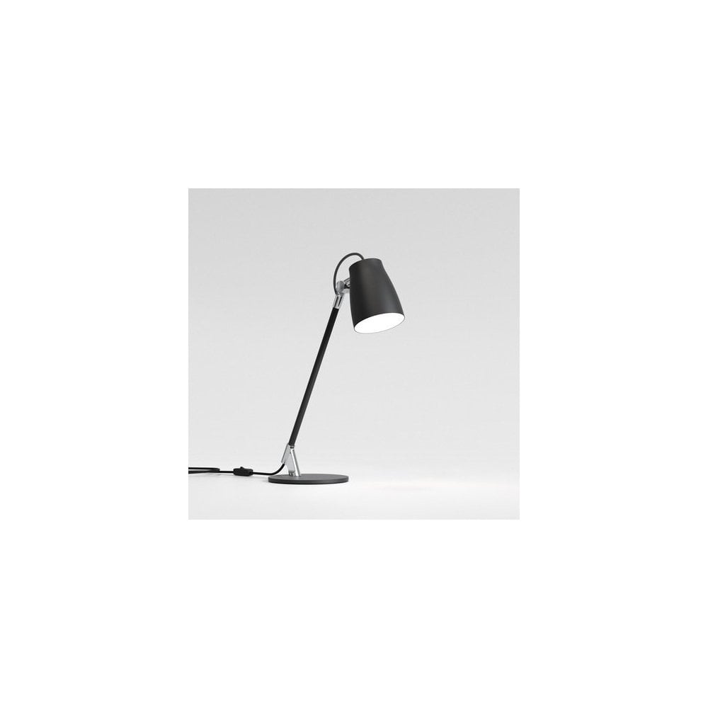 Atelier Adjustable Matt Black Desk Lamp with Switch