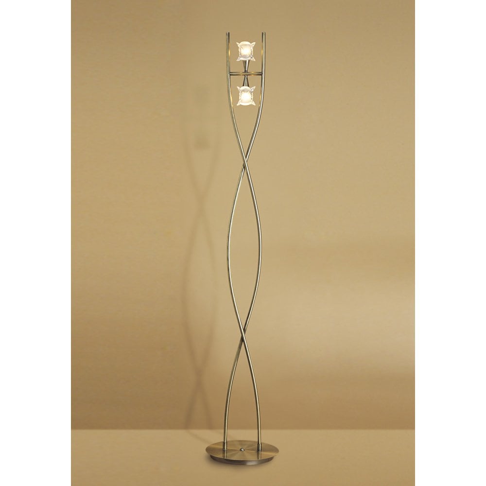 Rosa Del Desierto Floor Lamp 2 Light G9, Antique Brass