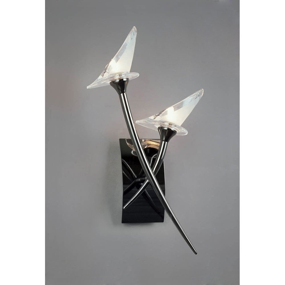 Flavia Wall Lamp Switched 2 Light G9, Black Chrome