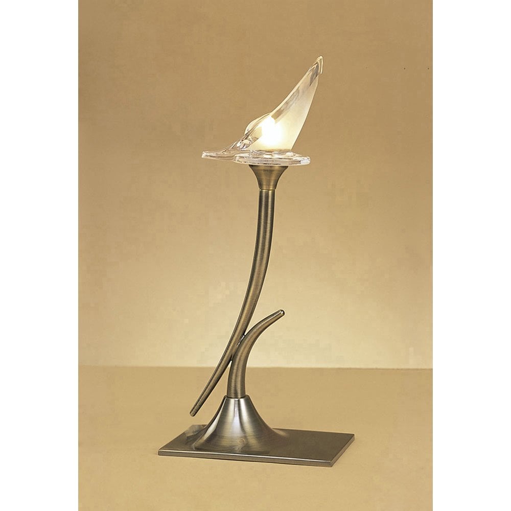 Flavia Table Lamp 1 Light G9, Antique Brass