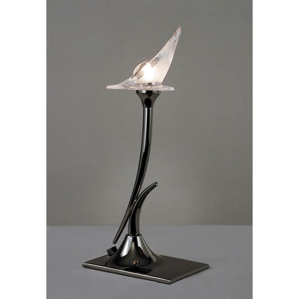 Flavia Table Lamp 1 Light G9, Black Chrome