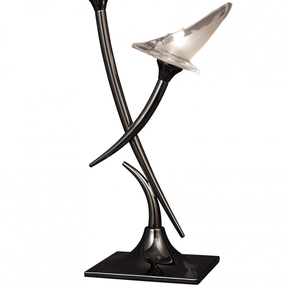 Flavia Table Lamp 2 Light G9, Black Chrome