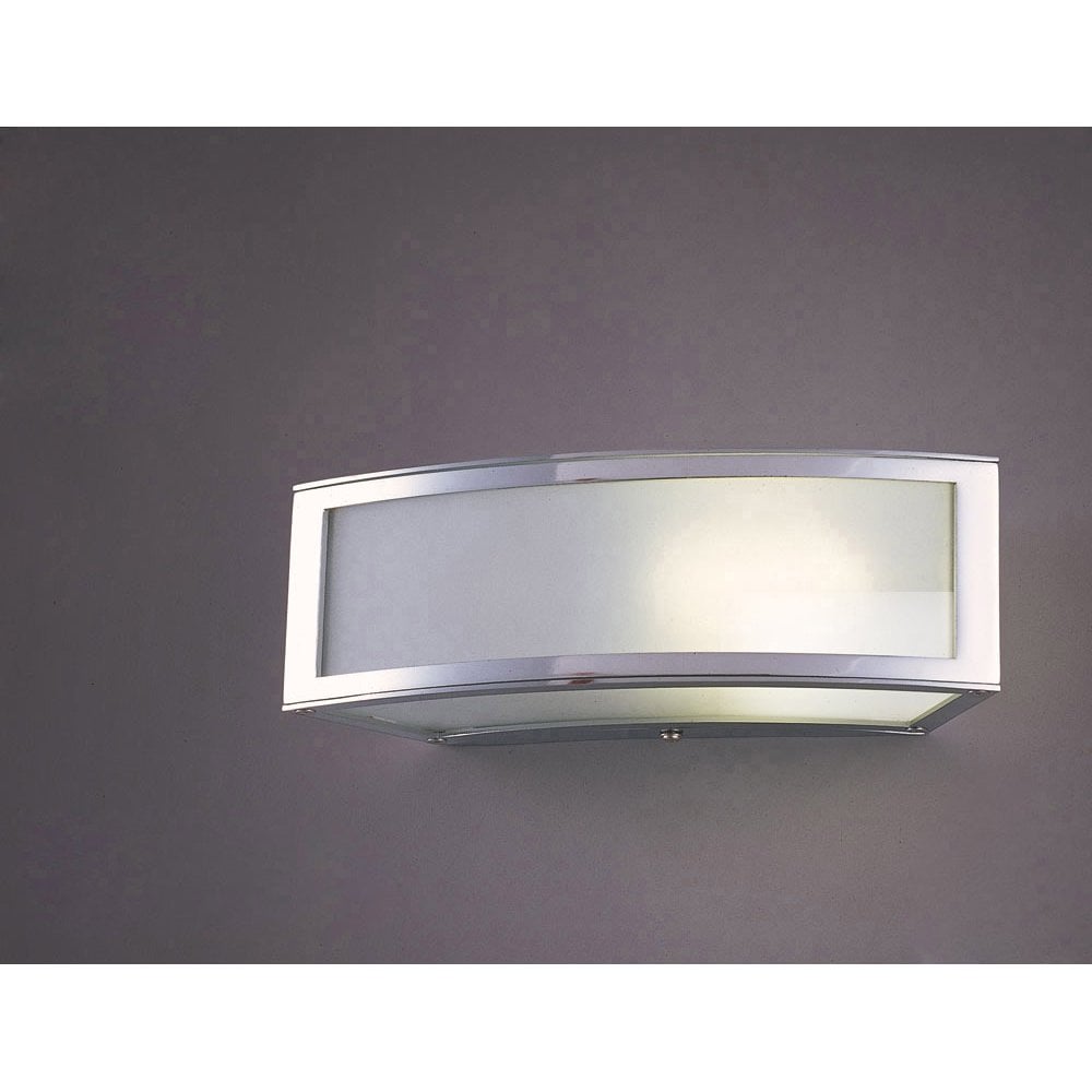 Duna E27 Wall Lamp 1 Light E27, Polished Chrome/White Acrylic