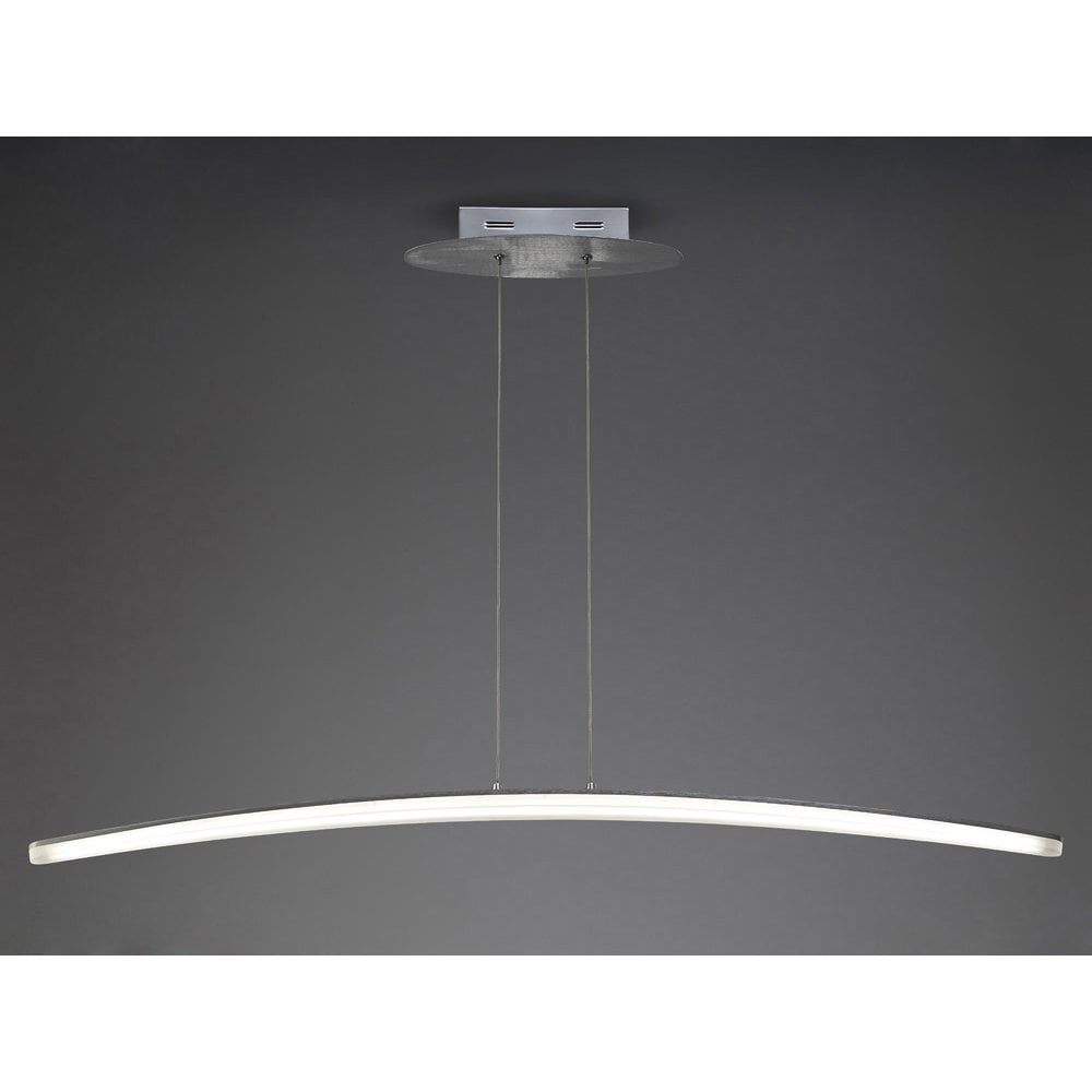 Hemisferic Pendant 28W LED 110cm Bar 3000K, 1800lm, Satin Aluminium/Frosted Acrylic, 3yrs Warranty