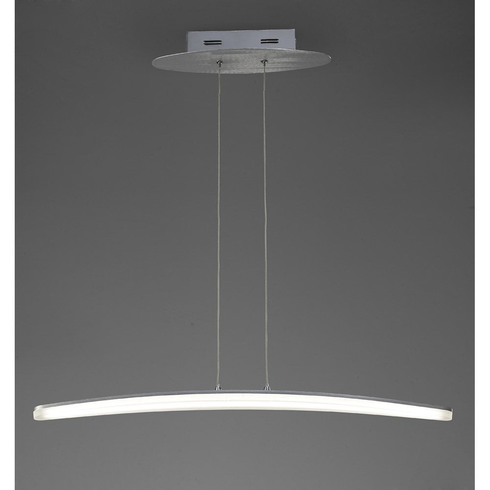 Hemisferic Pendant 20W LED 70cm Bar 3000K, 1800lm, Satin Aluminium/Frosted Acrylic, 3yrs Warranty